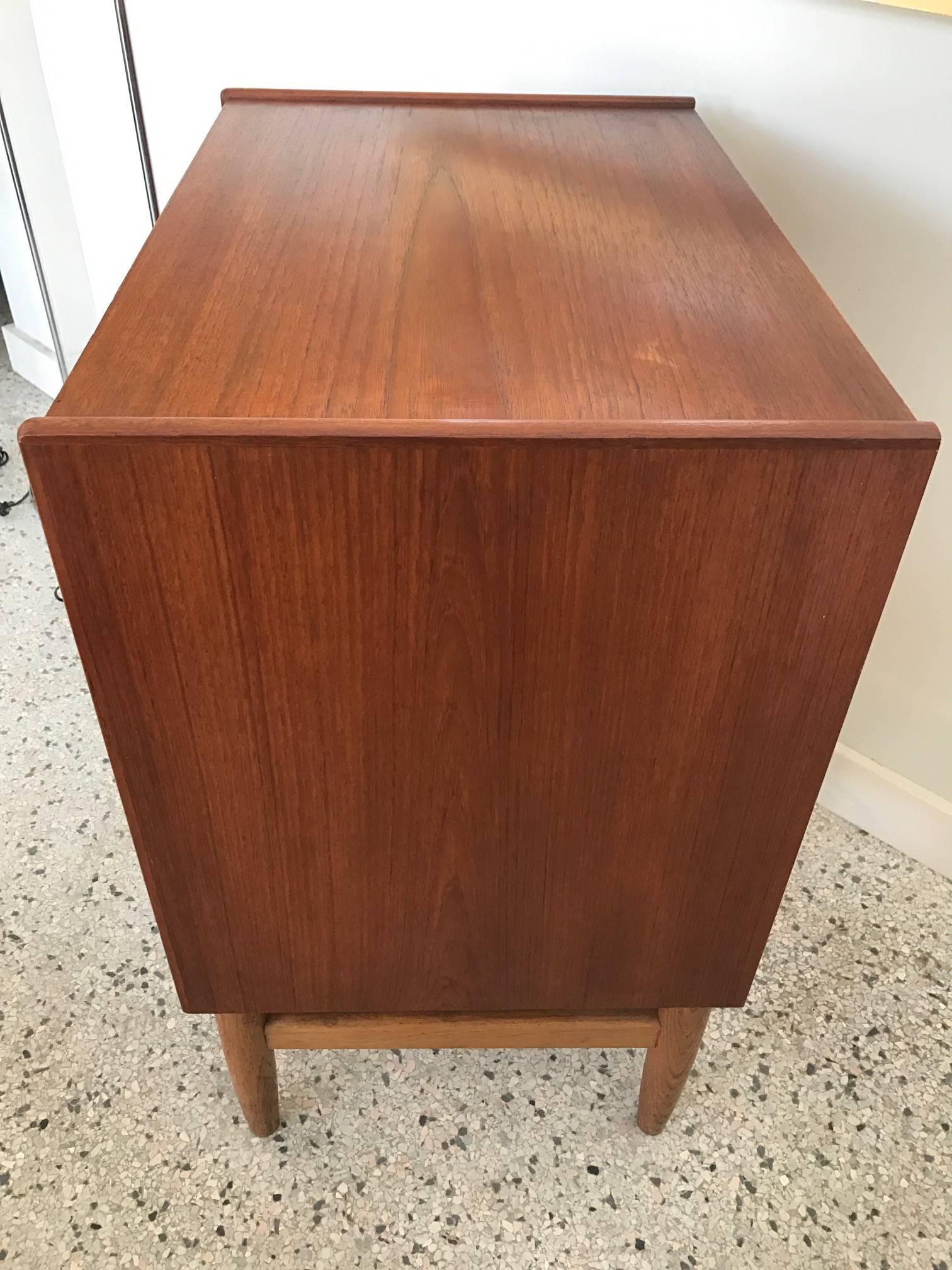 Poul Volther Danish Small Chest 1960s FDB Mobler Denmark Teak and Oak 1