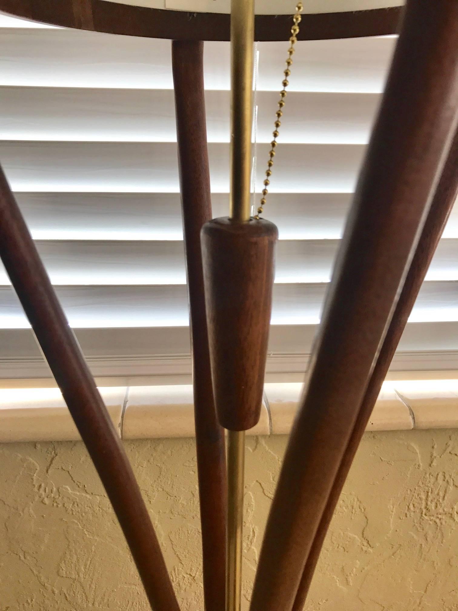 Organic Modern Modeline Sculptural Walnut Mid-Century Modern Floor Lamp