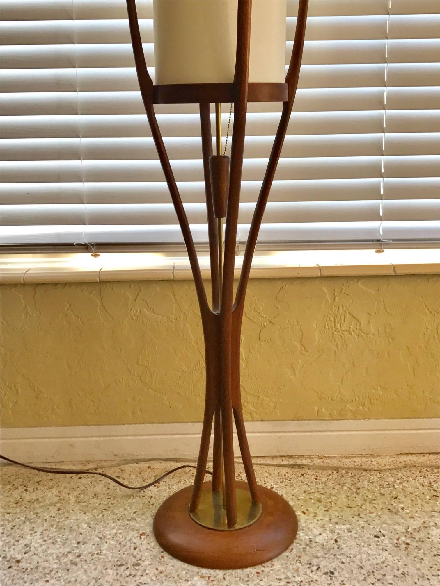 Mid-20th Century Modeline Sculptural Walnut Mid-Century Modern Floor Lamp
