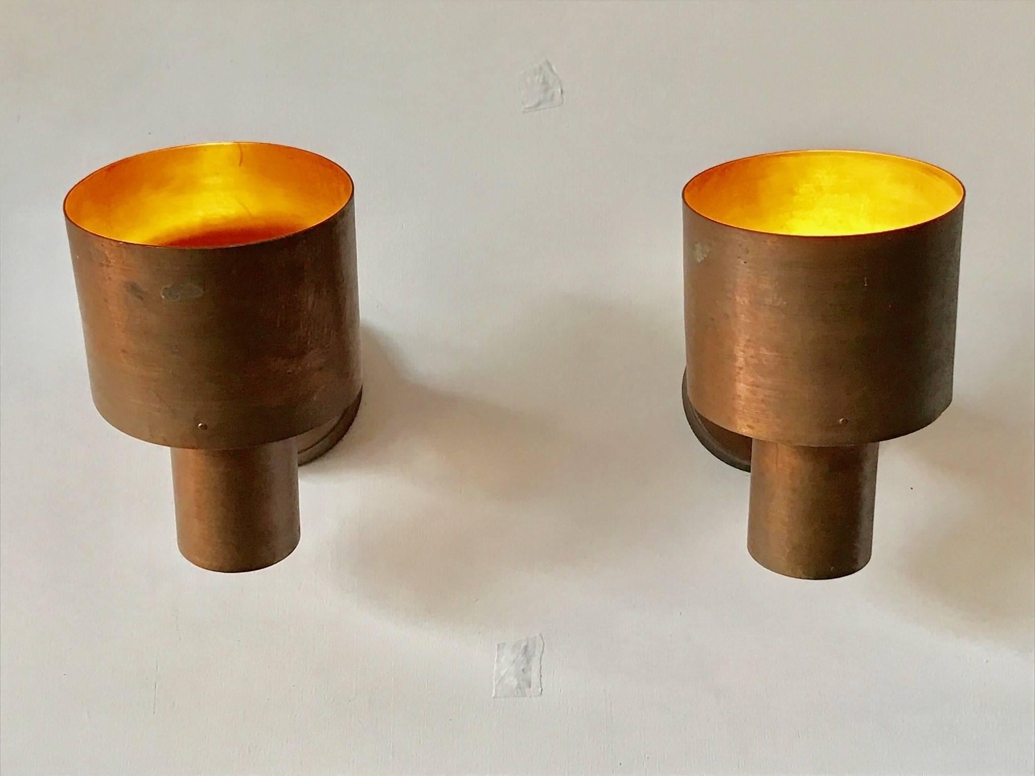 Finnish Paavo Tynell Copper Sconces for Idman