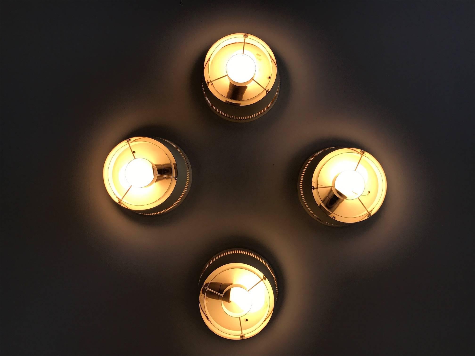Set of Four Ceiling Lights by Itsu, Finland, 1950s In Good Condition In St.Petersburg, FL