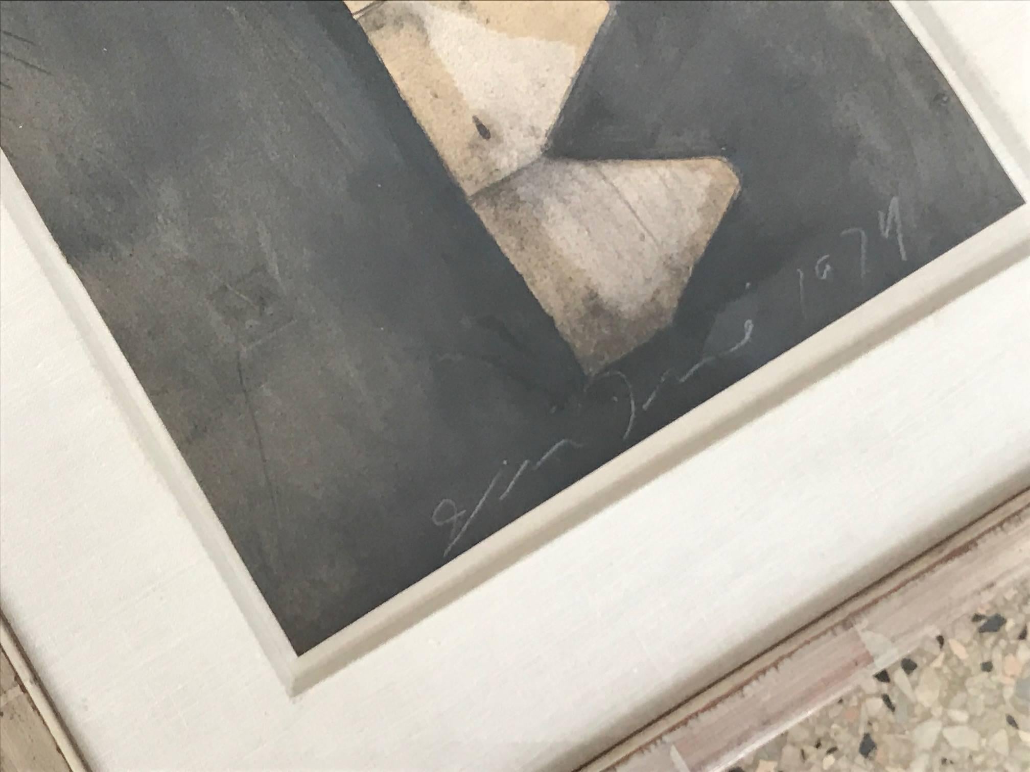 American Large Charcoal Drawing by Jim Dine, 1974 For Sale