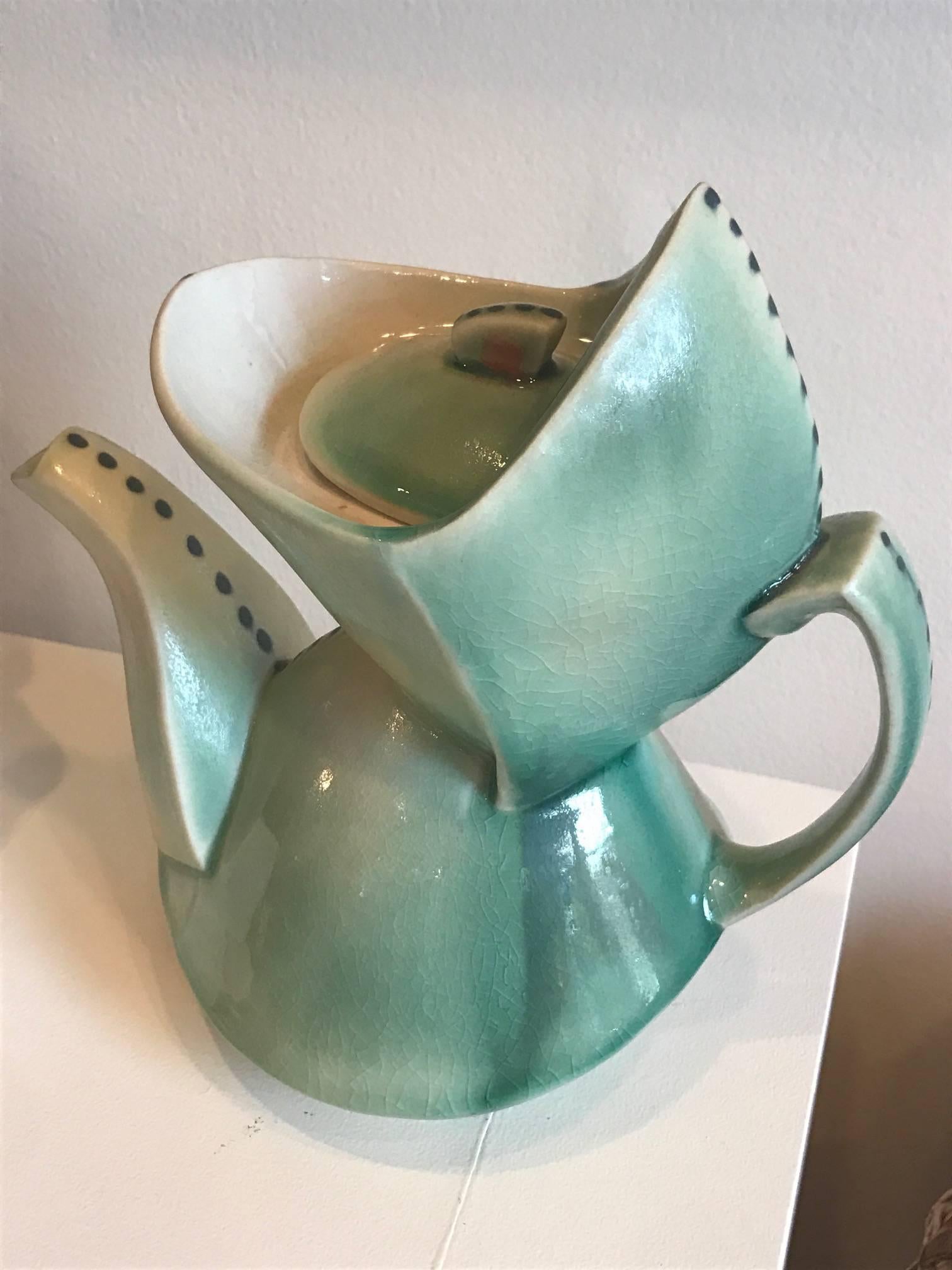 American Cubist Style Contemporary Teapot by Deborah Schwartzkopf For Sale