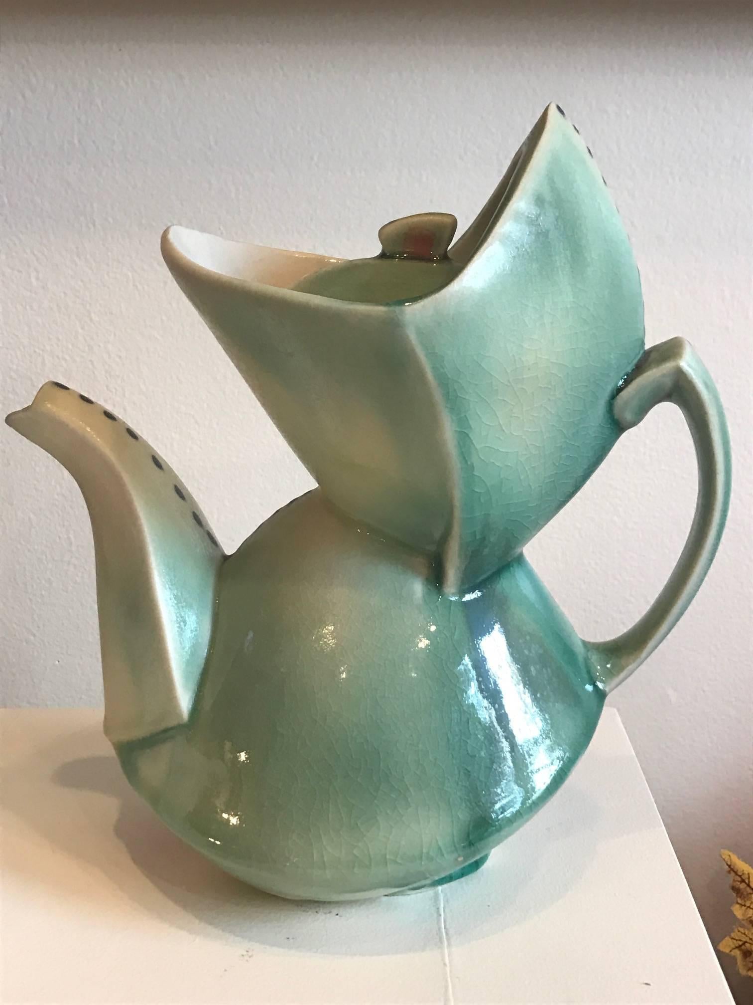 Cubist Style Contemporary Teapot by Deborah Schwartzkopf In Excellent Condition For Sale In St.Petersburg, FL