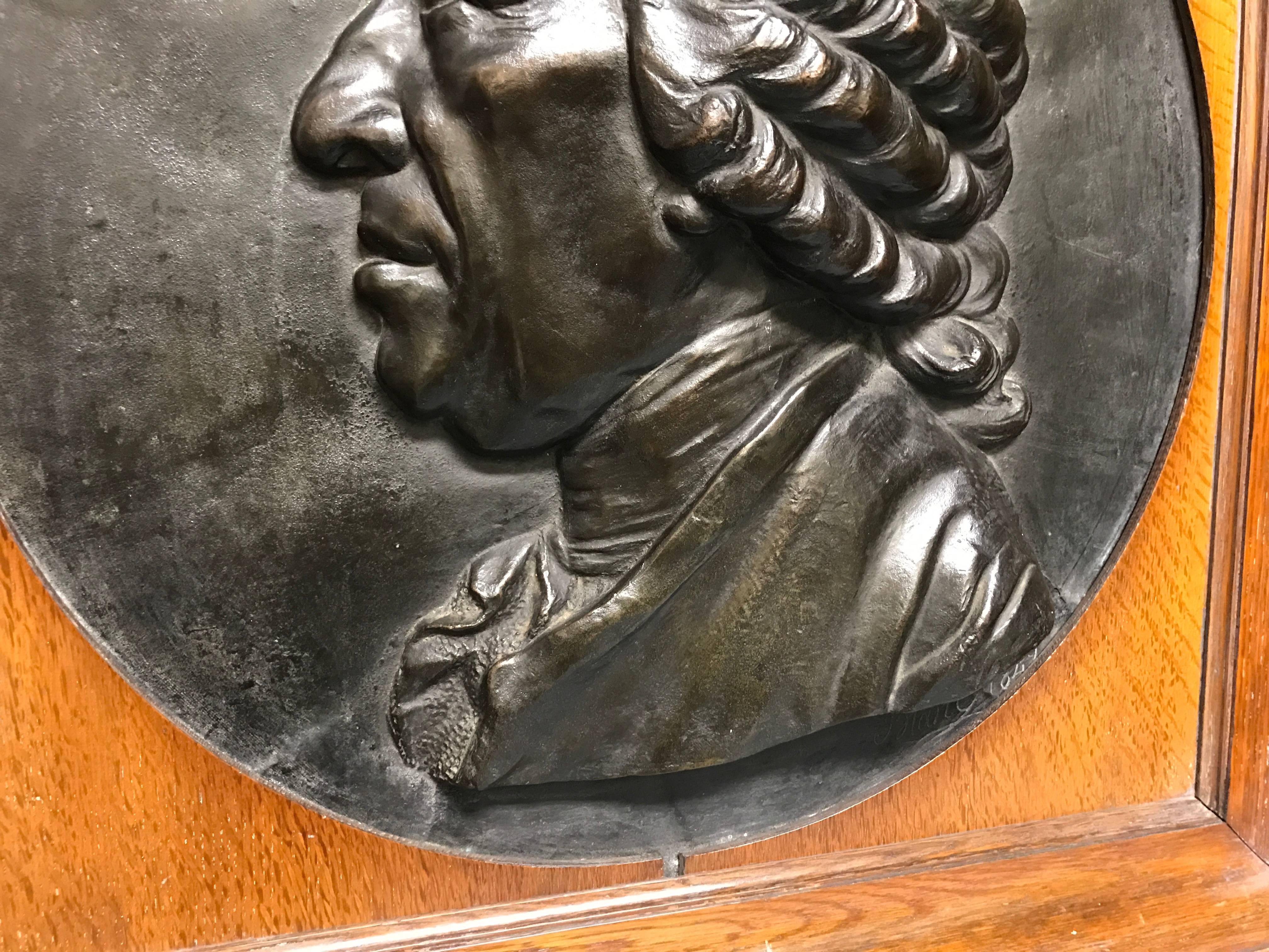French Portrait Relief by Armand Blanc, Dated 1849 In Excellent Condition In Stamford, CT