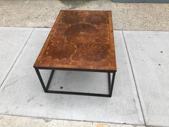 Oyster Veneer Coffee Table on Steel Base
