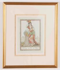Set of Six Colored Engravings 'Costumes of Various Countries', 18th Century
