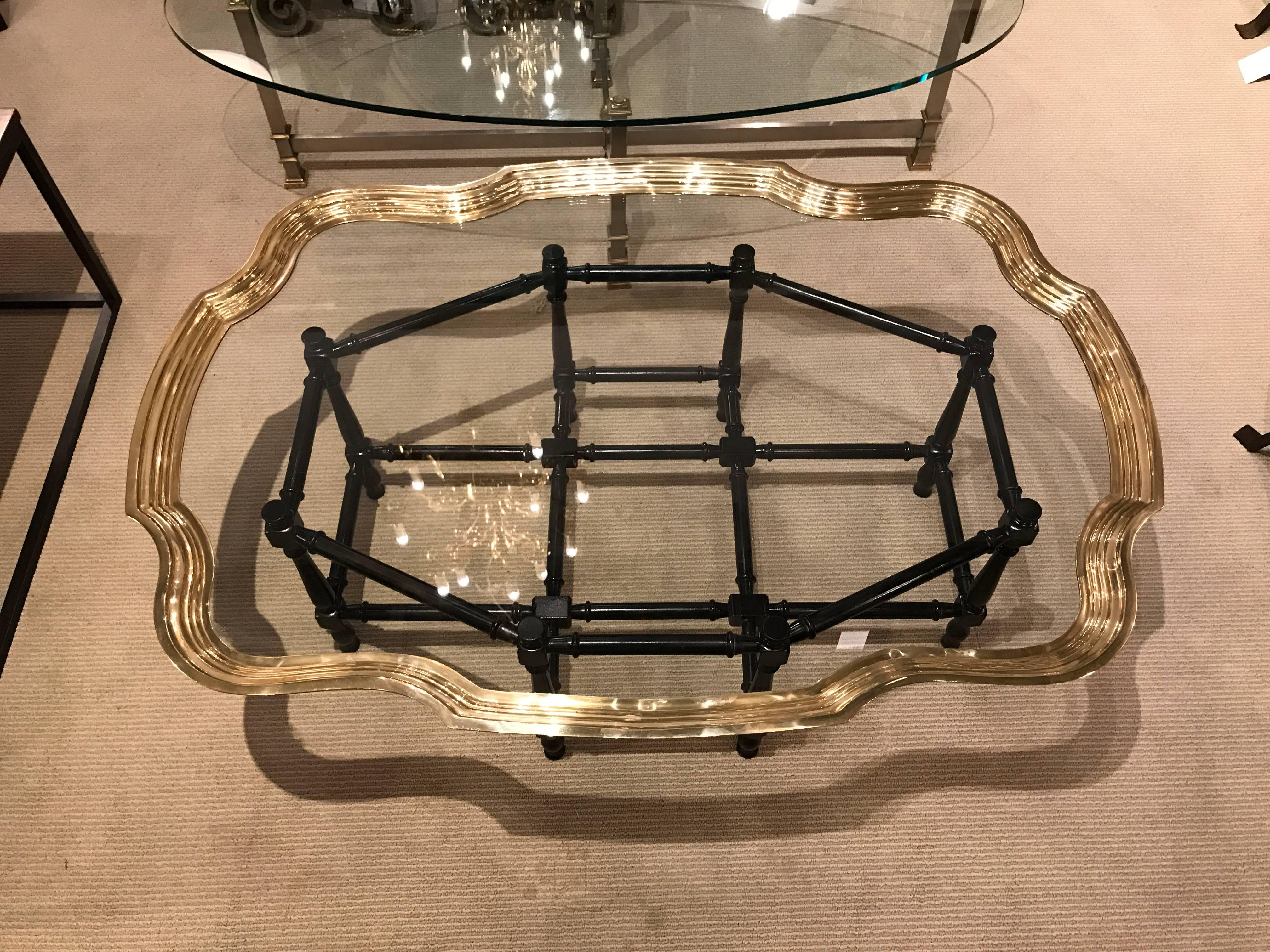 brass bamboo coffee table