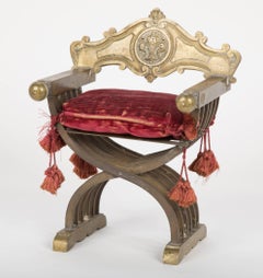 Grand Tour Miniature Bronze Savonarola Chair