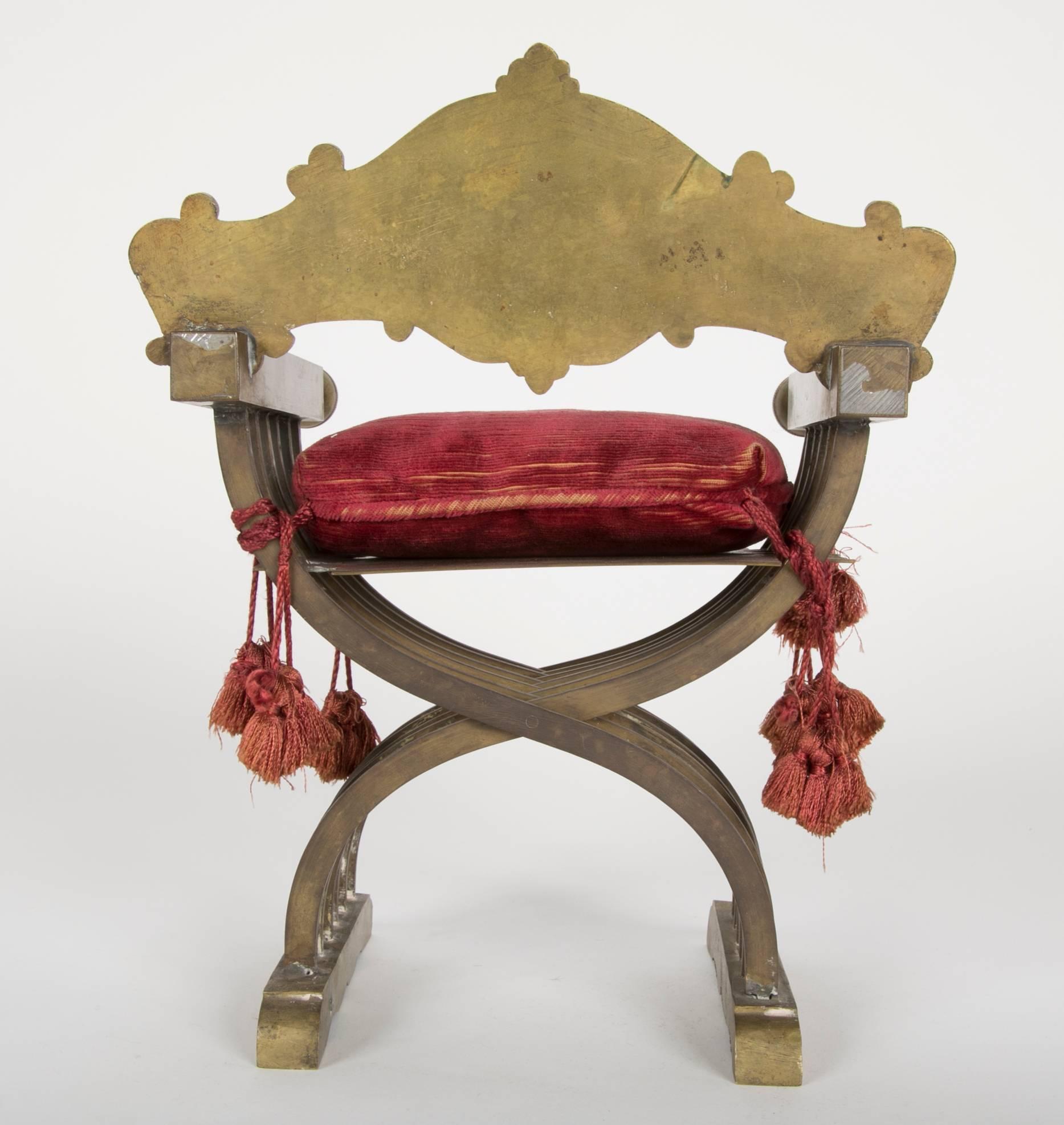 19th Century Grand Tour Miniature Bronze Savonarola Chair
