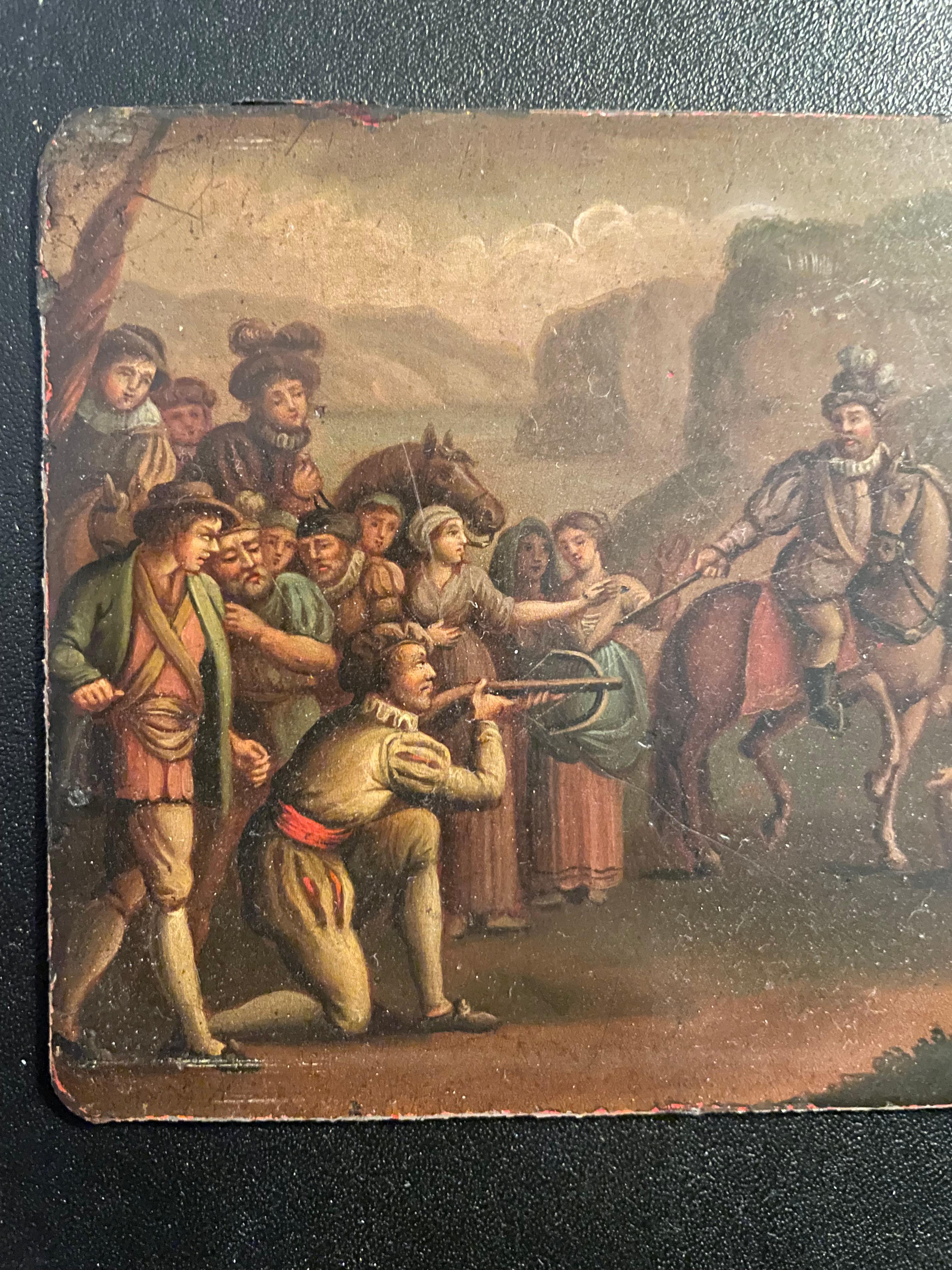 19th Century Swiss Oil Painting of the Legend of William Tell For Sale 5