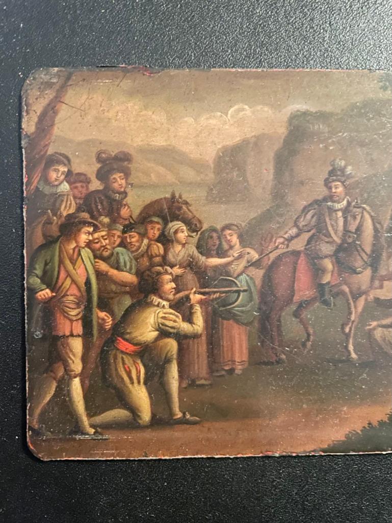 Svizzero Dipinto a olio svizzero del XIX secolo raffigurante la Leggenda di William Tell in vendita