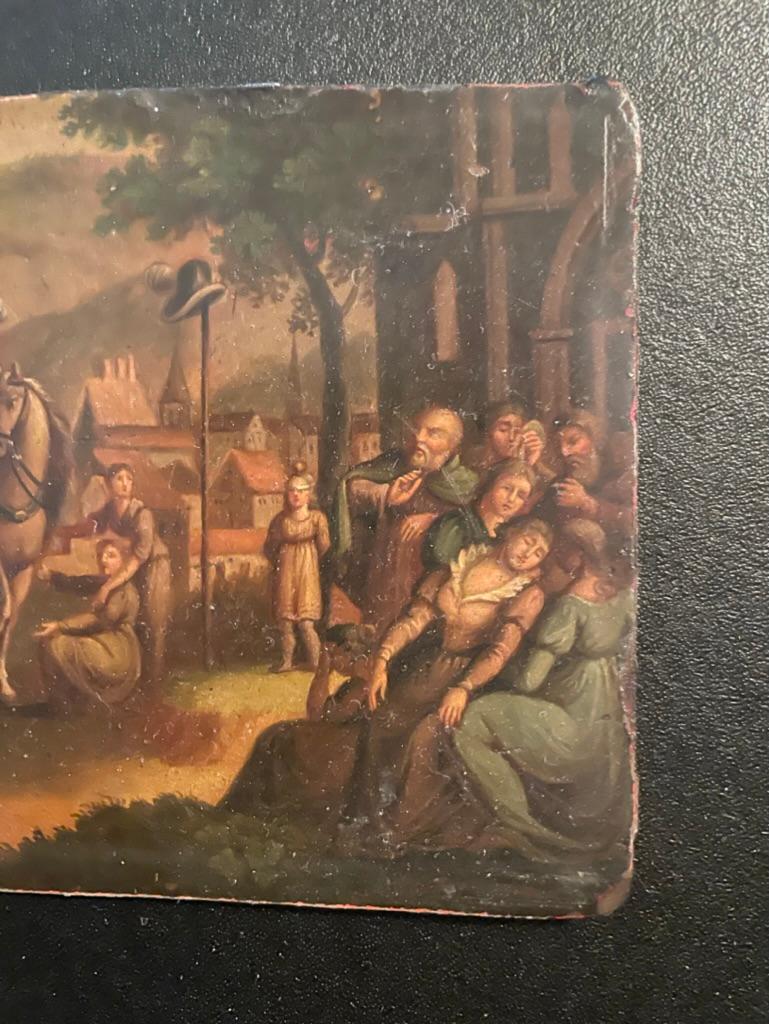 19th Century Swiss Oil Painting of the Legend of William Tell In Good Condition For Sale In Stamford, CT