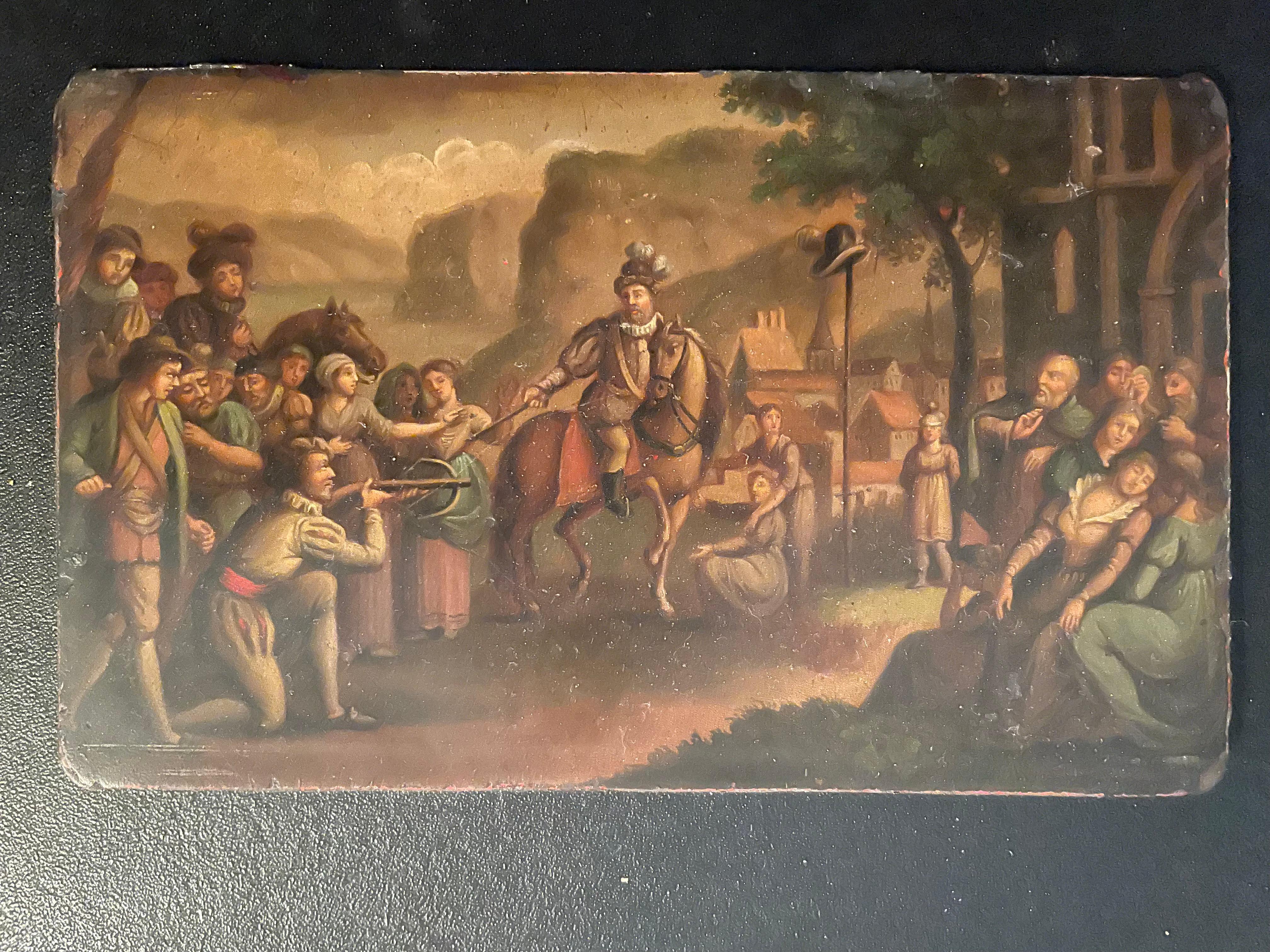 19th Century Swiss Oil Painting of the Legend of William Tell For Sale 4