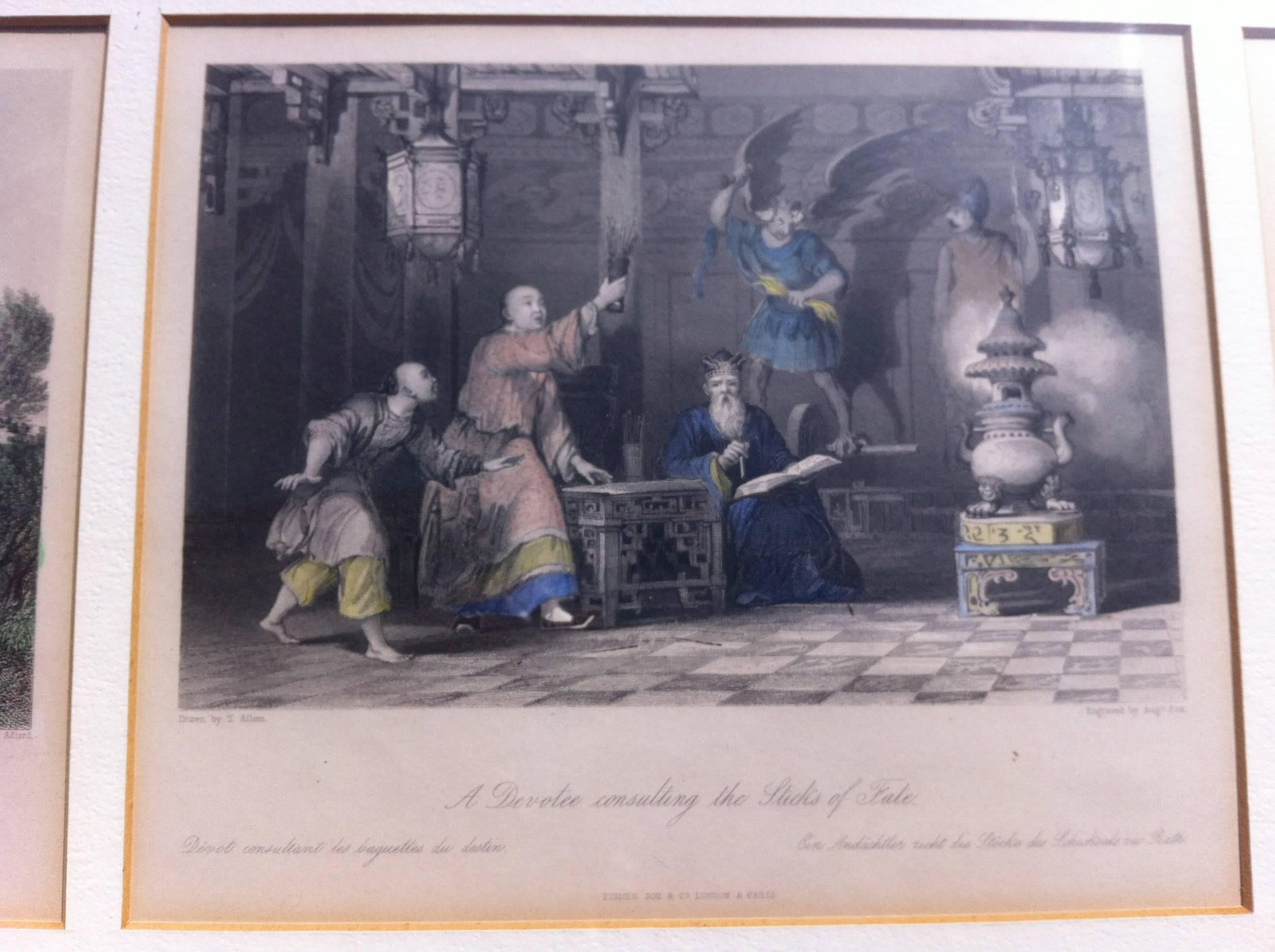 A set of 12 original steel engravings with color, 