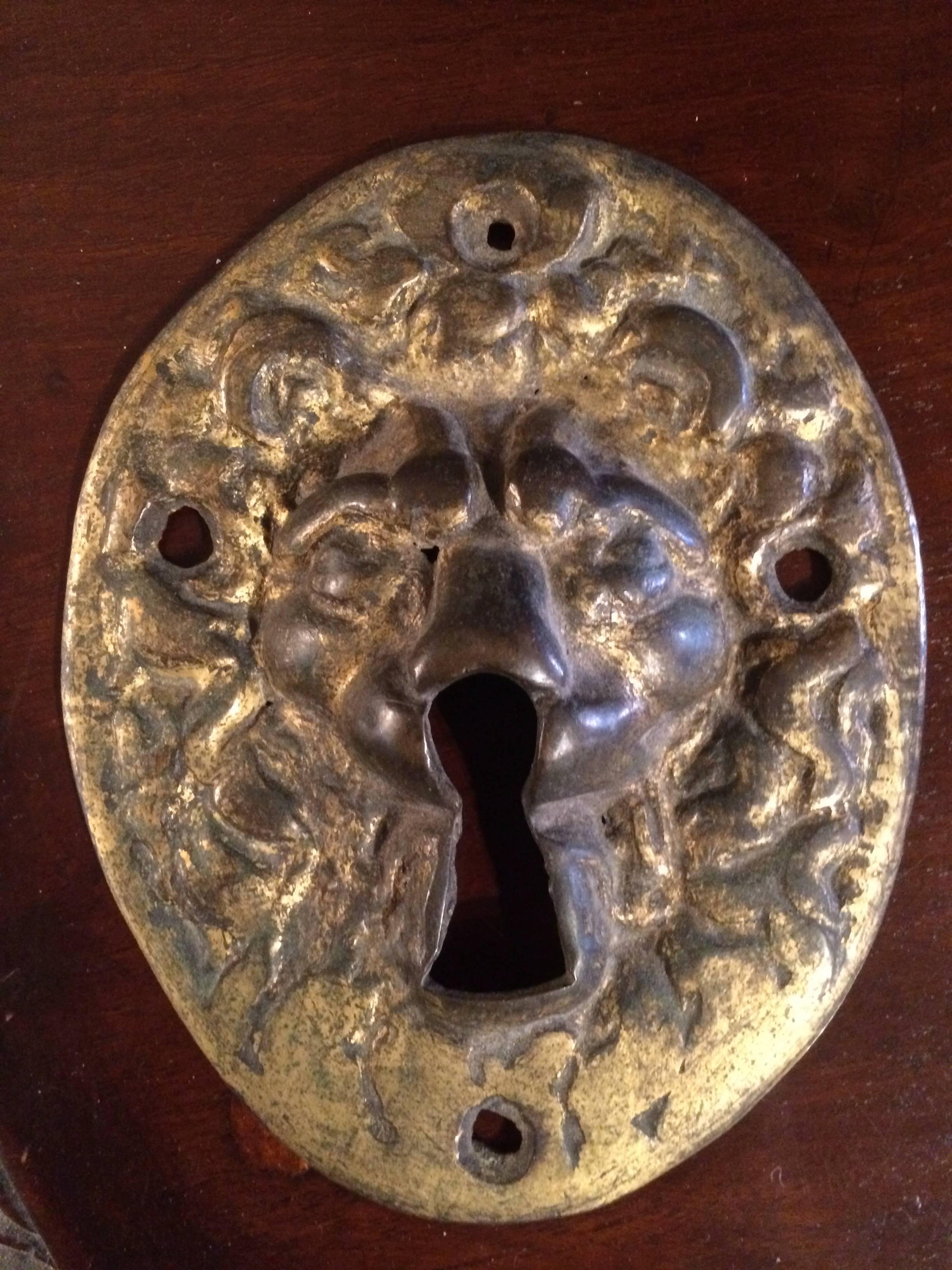 Italian 18th Century Gilt Bronze Lion Escutcheon