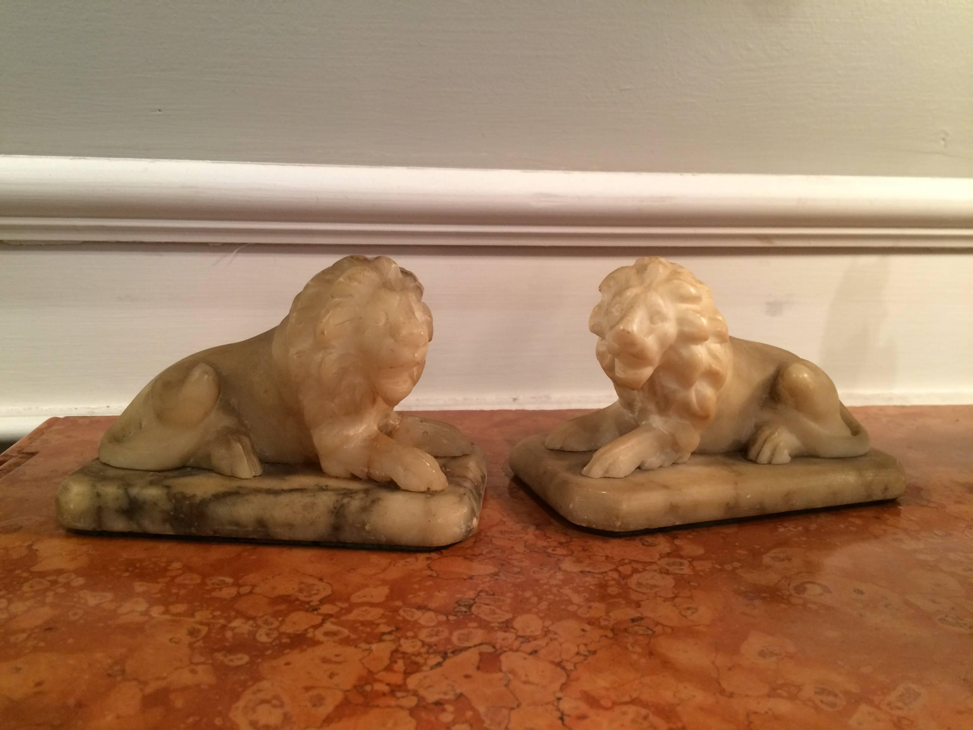 Neoclassical Pair of Recumbent Lions