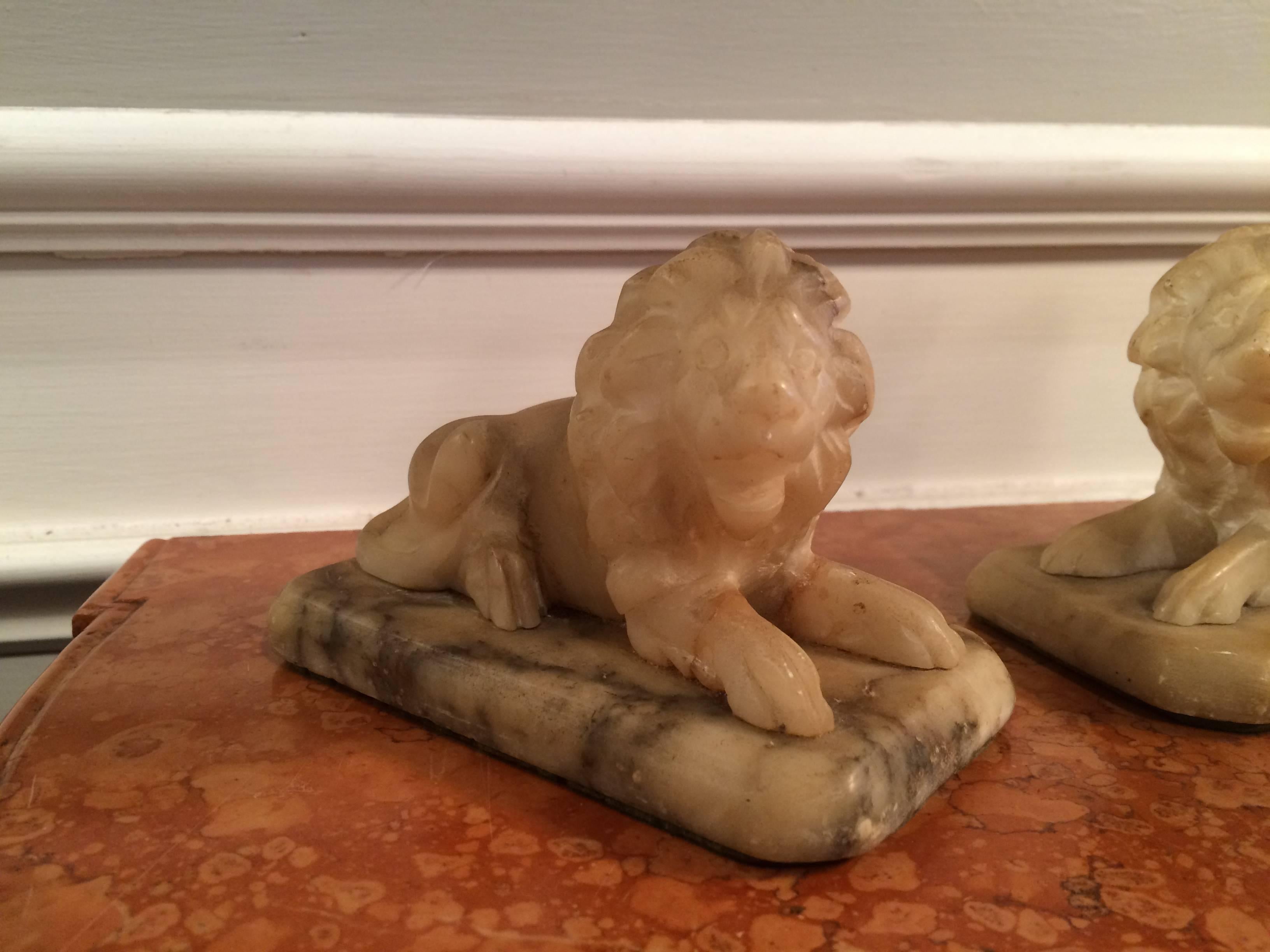Pair of Recumbent Lions In Good Condition In Stamford, CT
