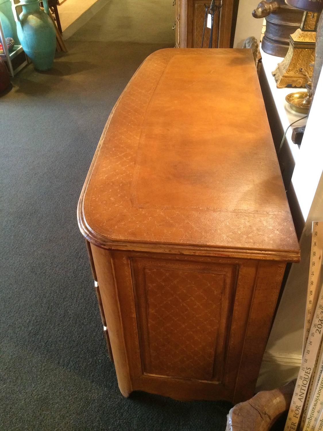 Pair of Leather Commodes For Sale at 1stdibs