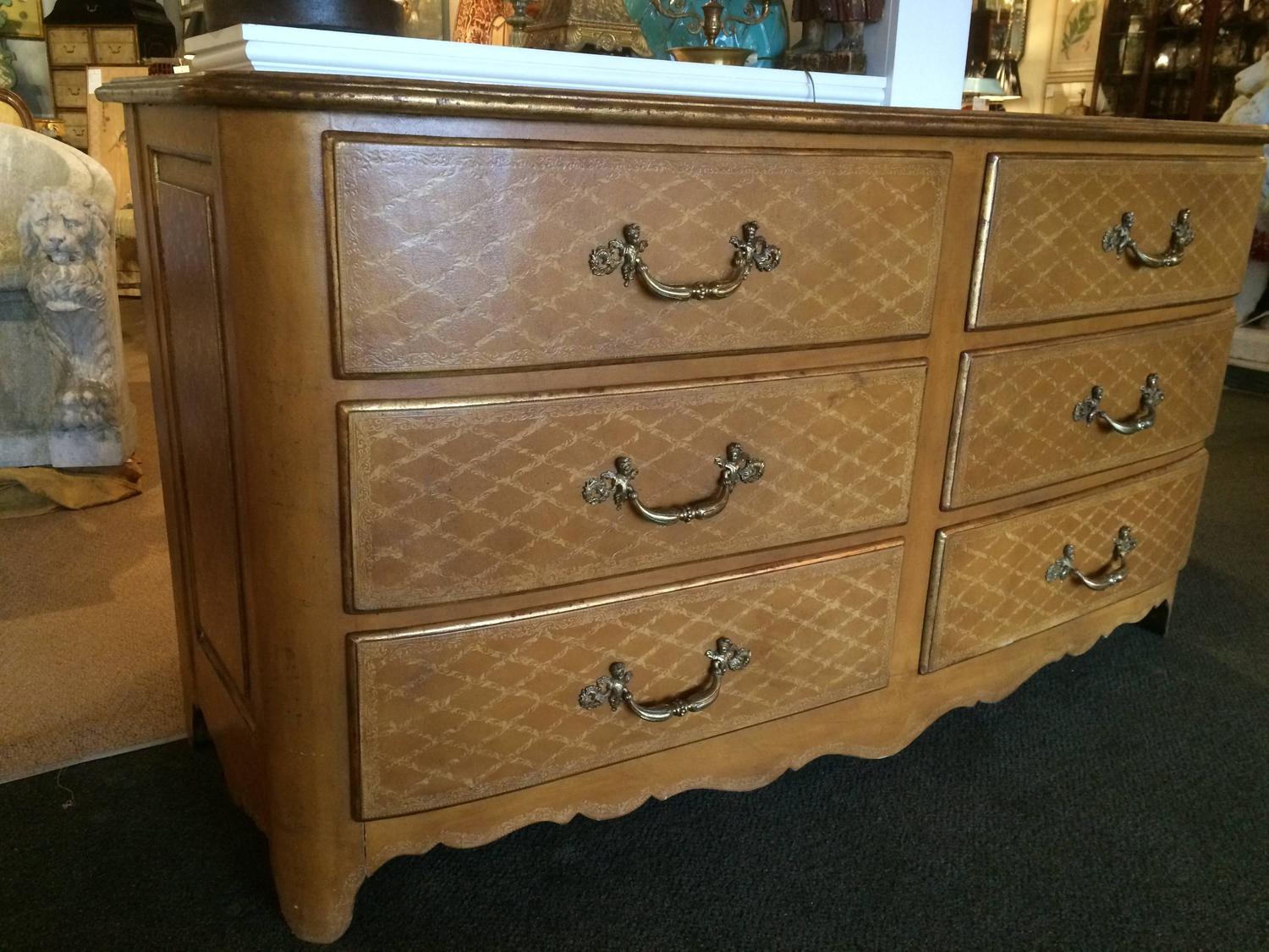 Pair of Leather Commodes For Sale at 1stdibs