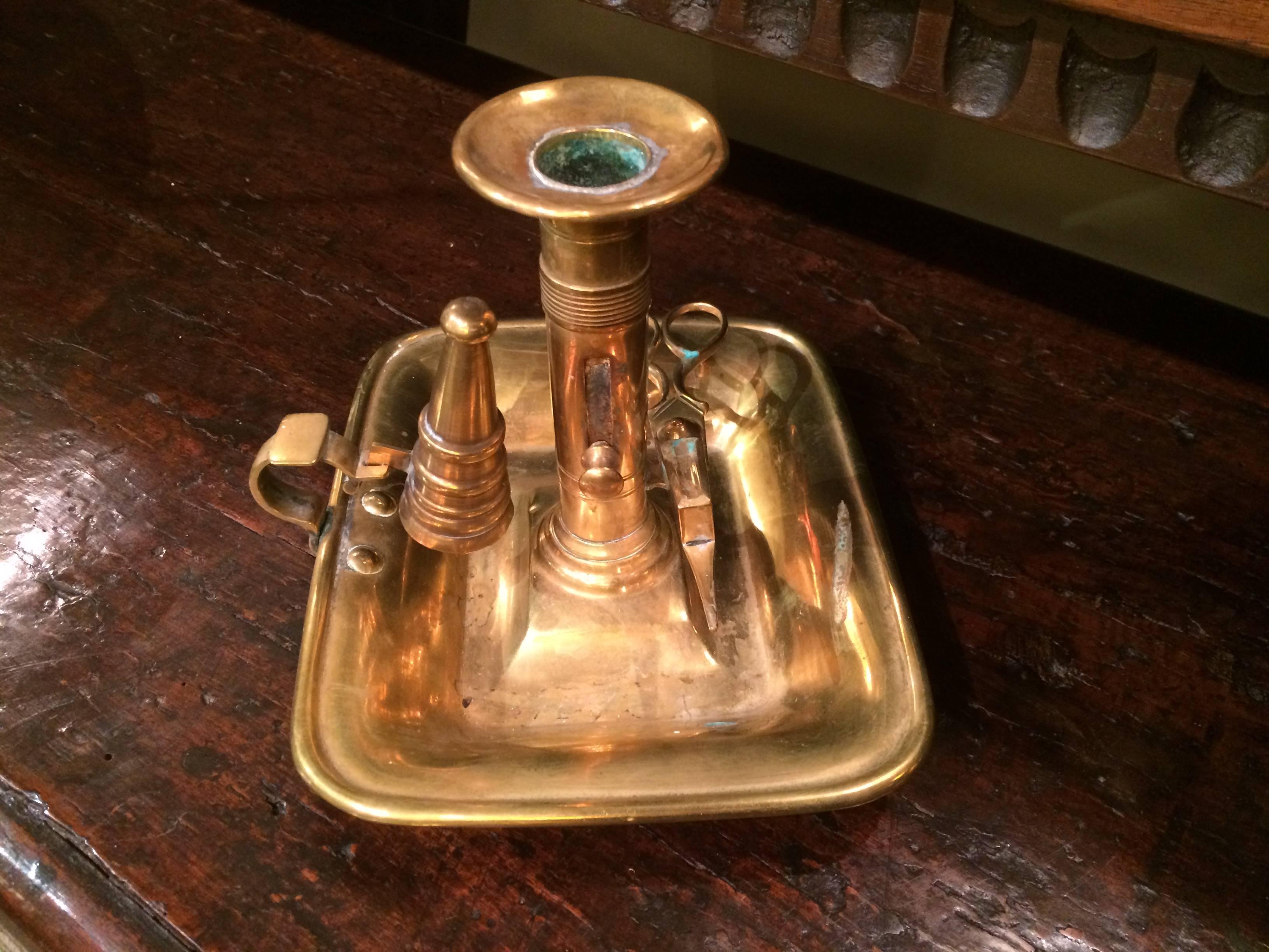 English Brass Candlestick with Snuffer  5