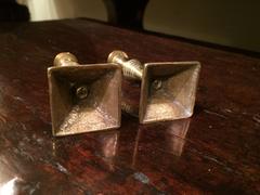 English Brass Miniature Candlesticks, Two Pairs