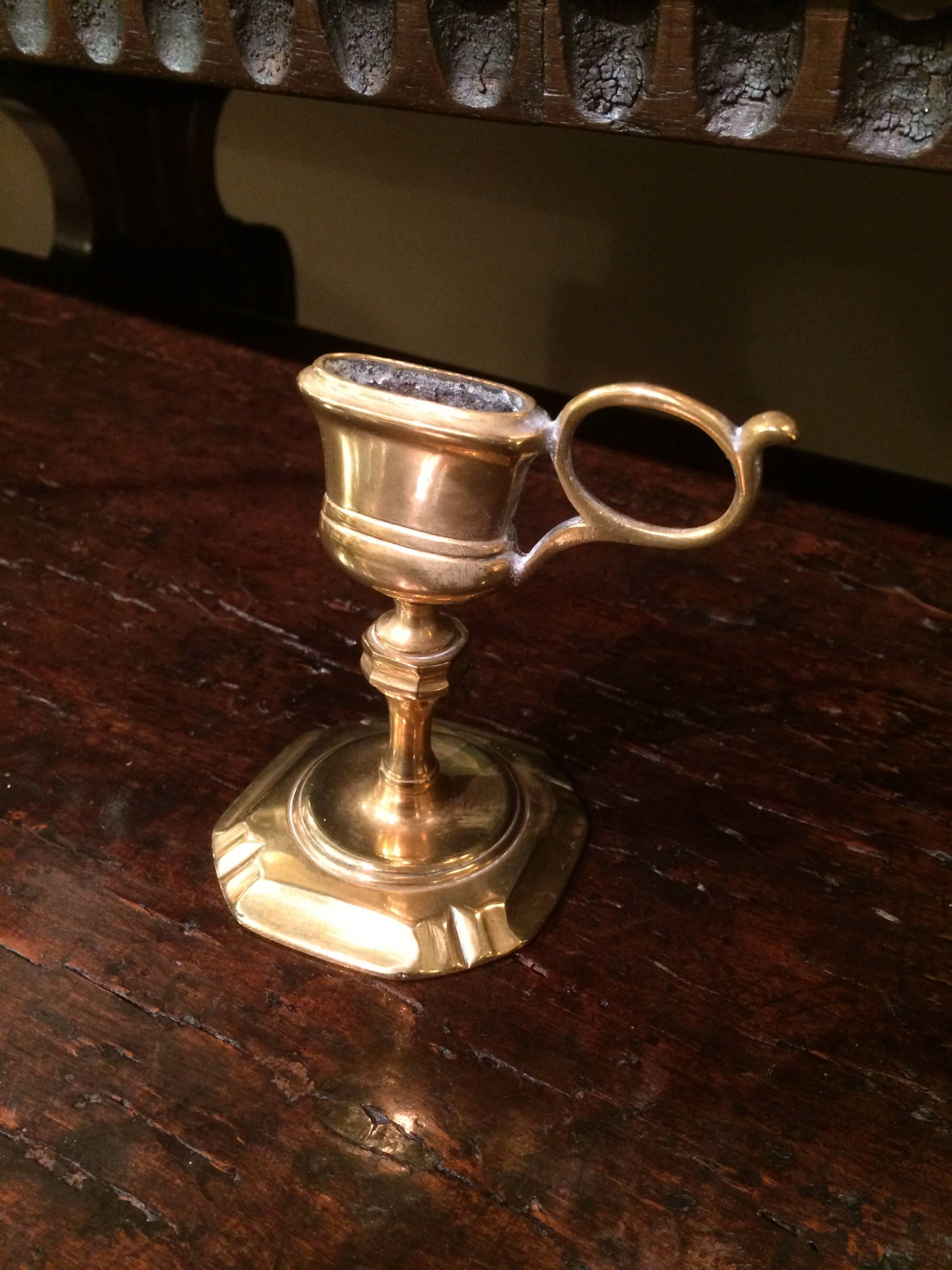 Queen Anne Standing Brass Candle Snuffer and Stand 2