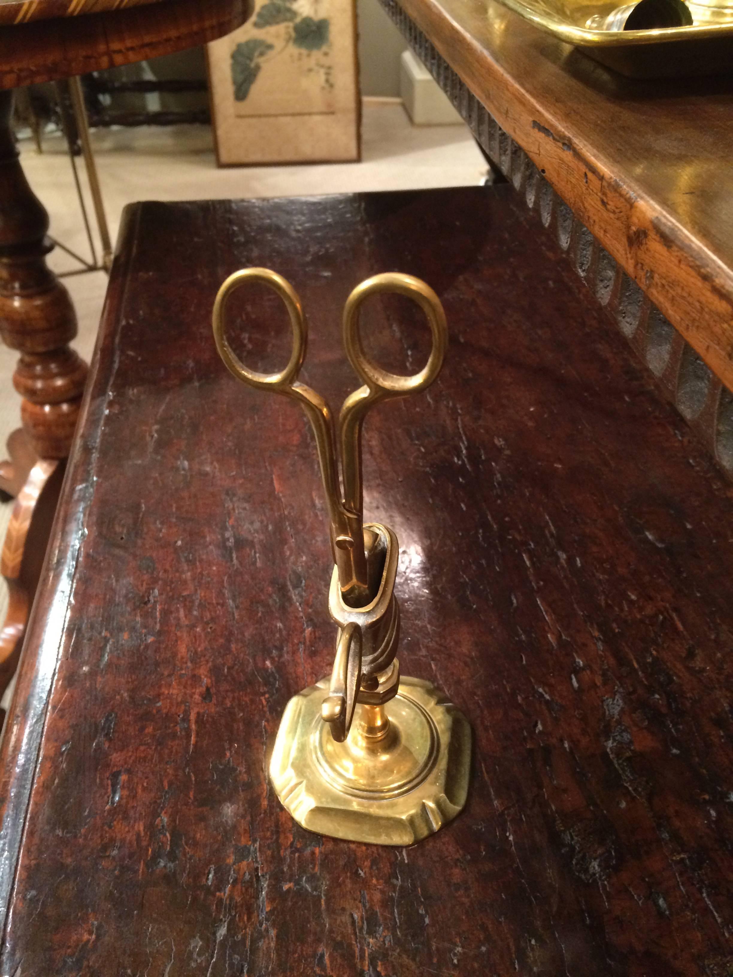 gold scissors with stand