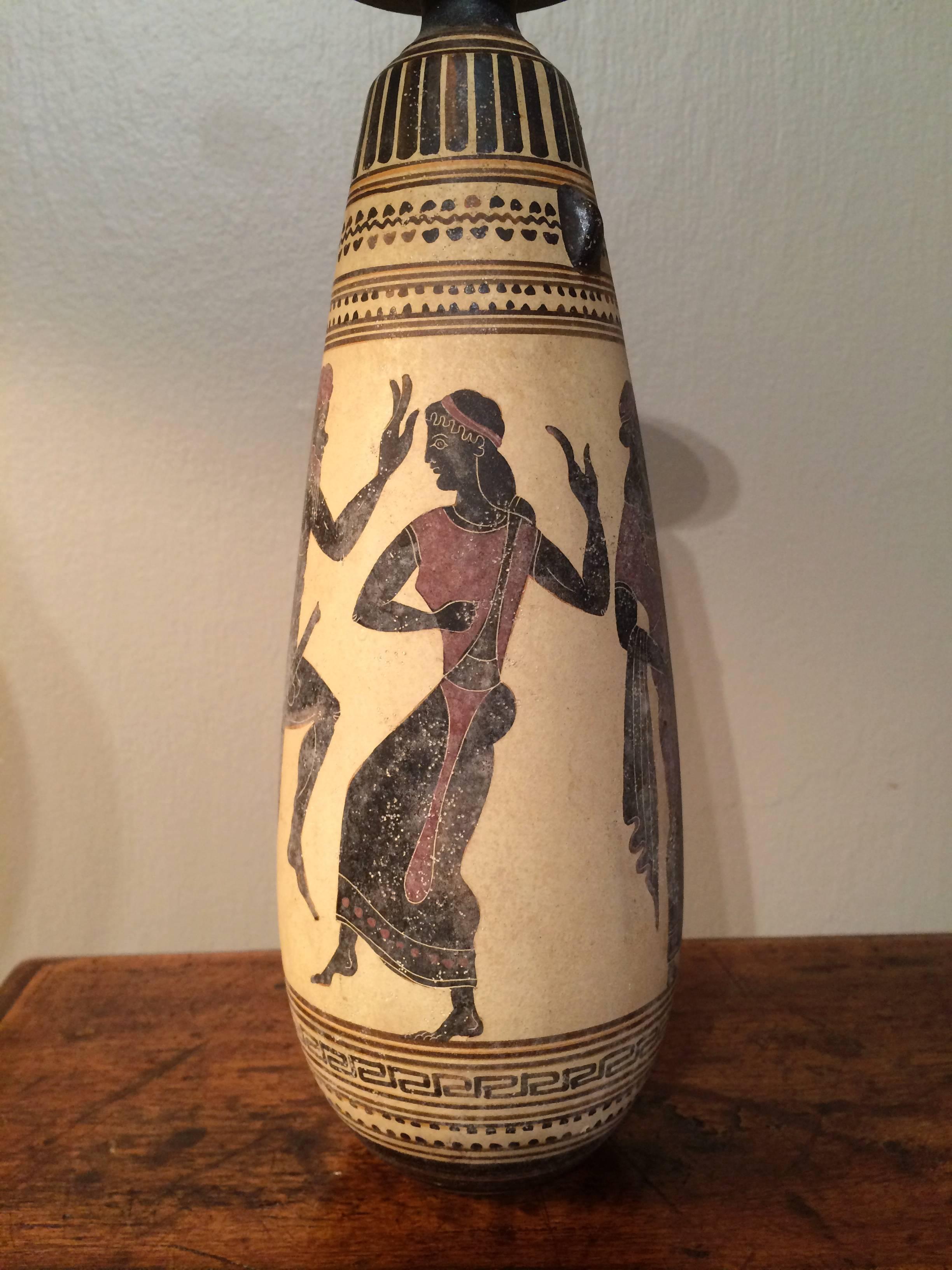 Classical Greek Classical Style Greek Alabastron Pottery Vessel, Erotic