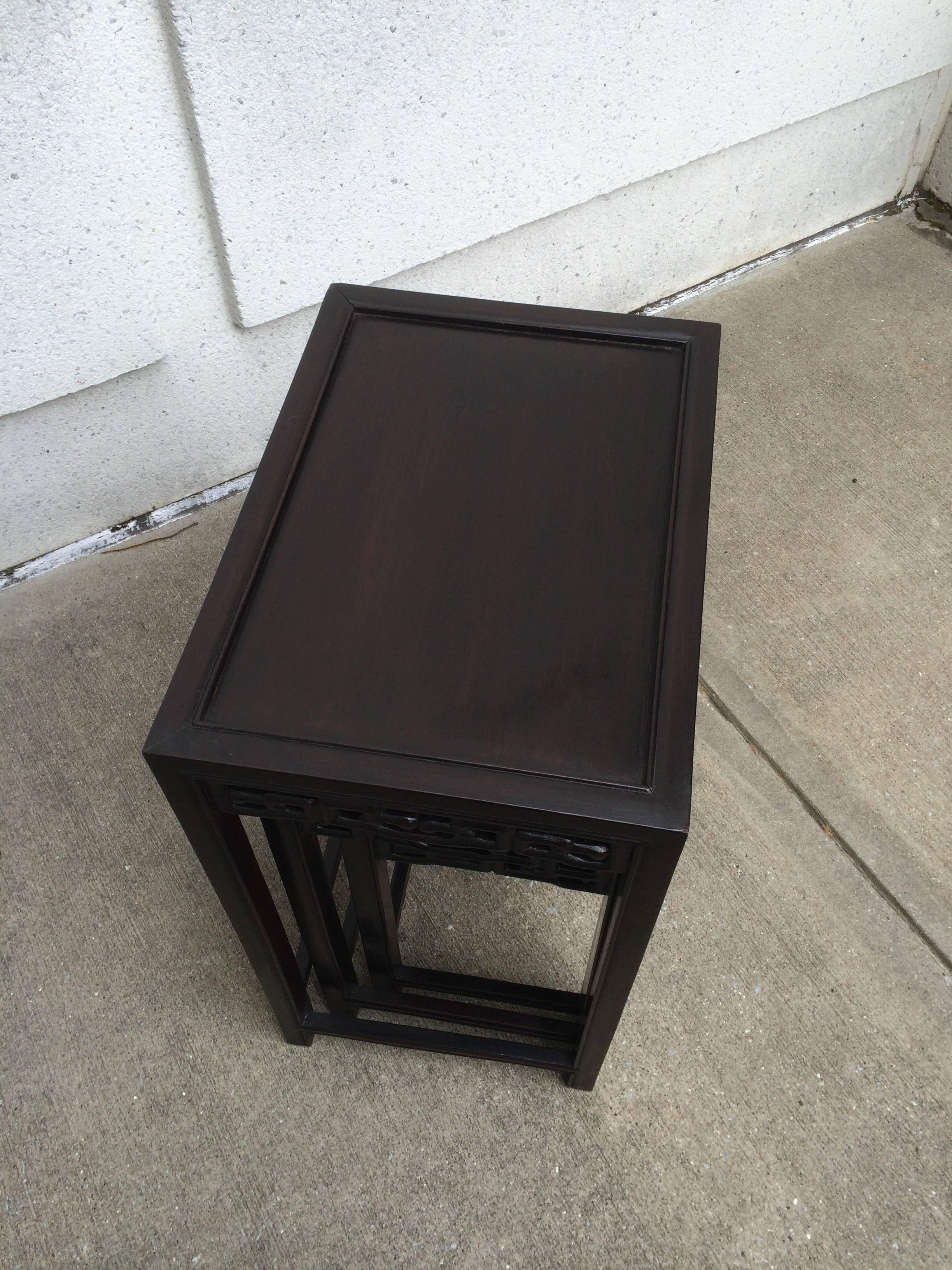 Chinese Export Ebonized Nesting Tables, circa 1900 For Sale 1