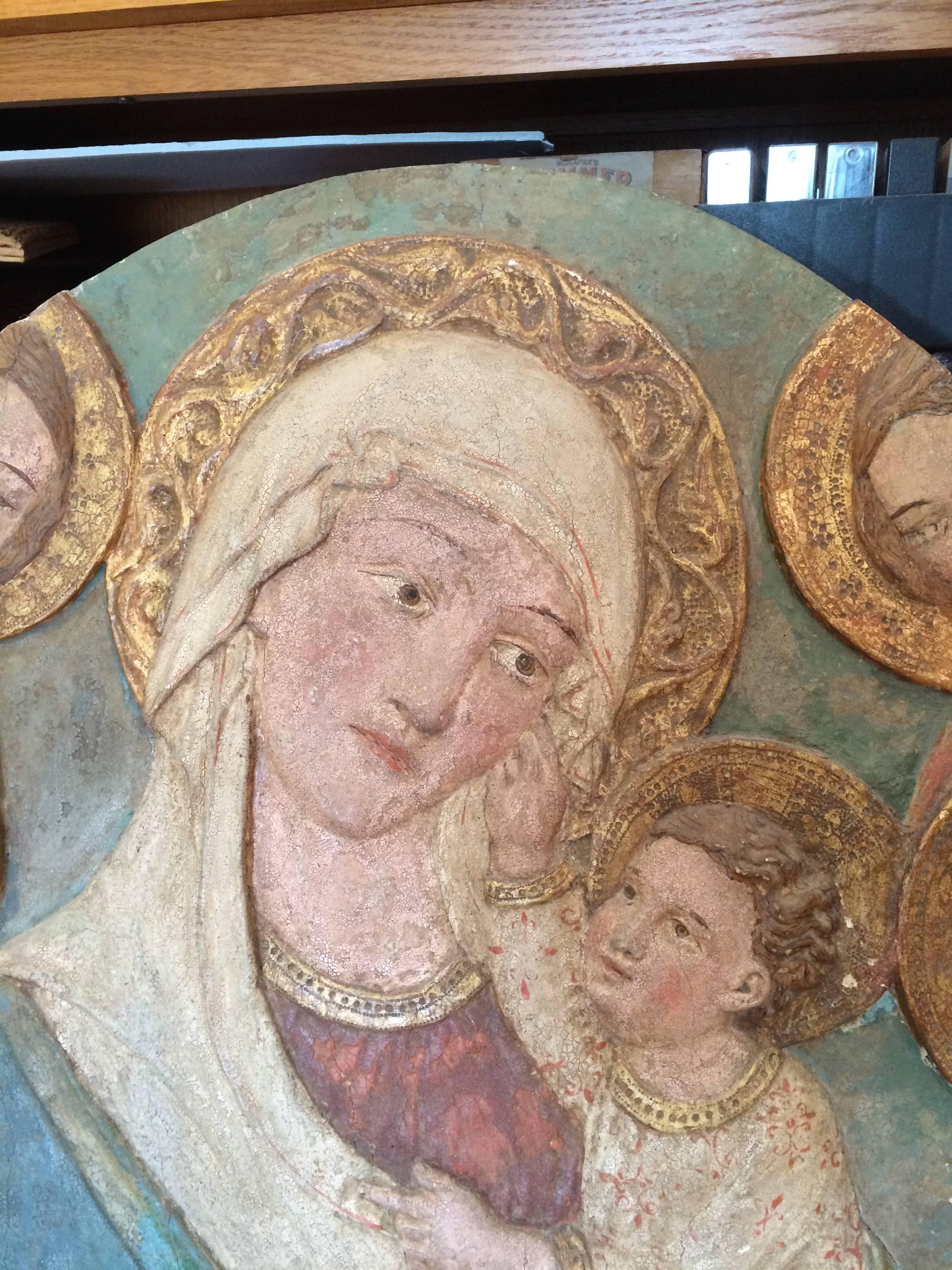 Italian Renaissance Stucco Madonna and Child 1