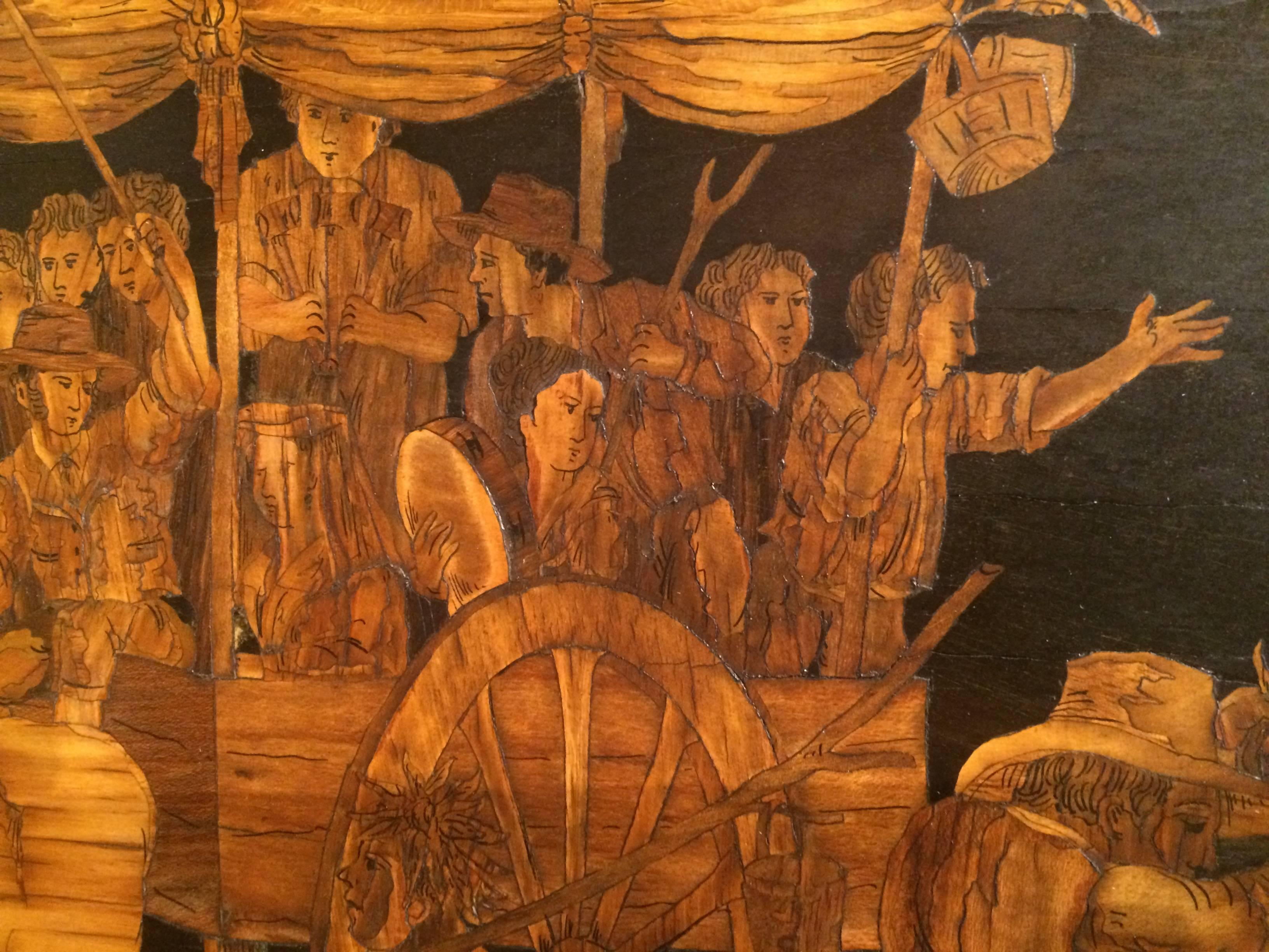 Inlaid Marquetry Panel, Sorrento, Italy 19th Century 1