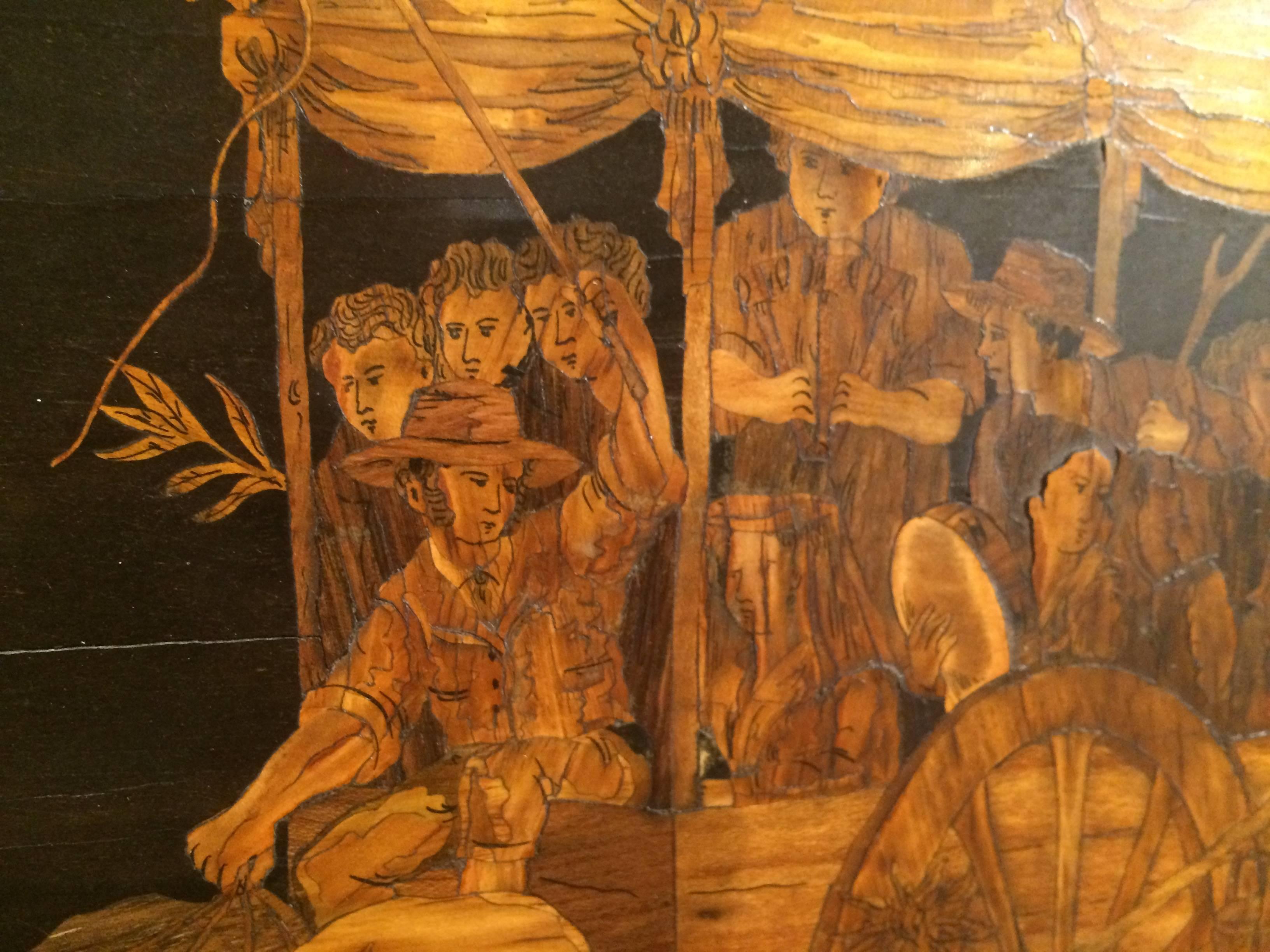 Inlaid Marquetry Panel, Sorrento, Italy 19th Century In Excellent Condition In Stamford, CT