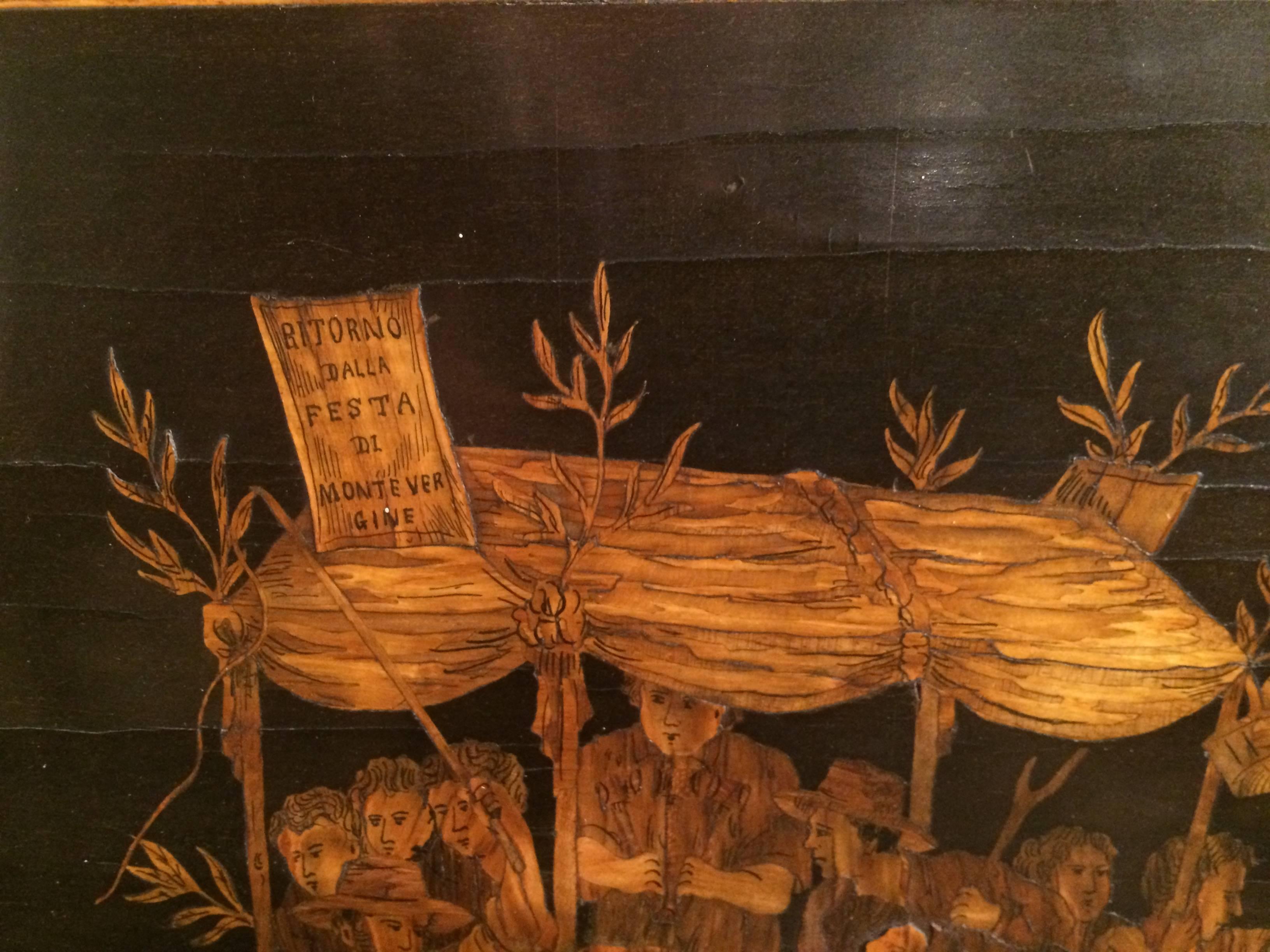 Inlaid Marquetry Panel, Sorrento, Italy 19th Century 4