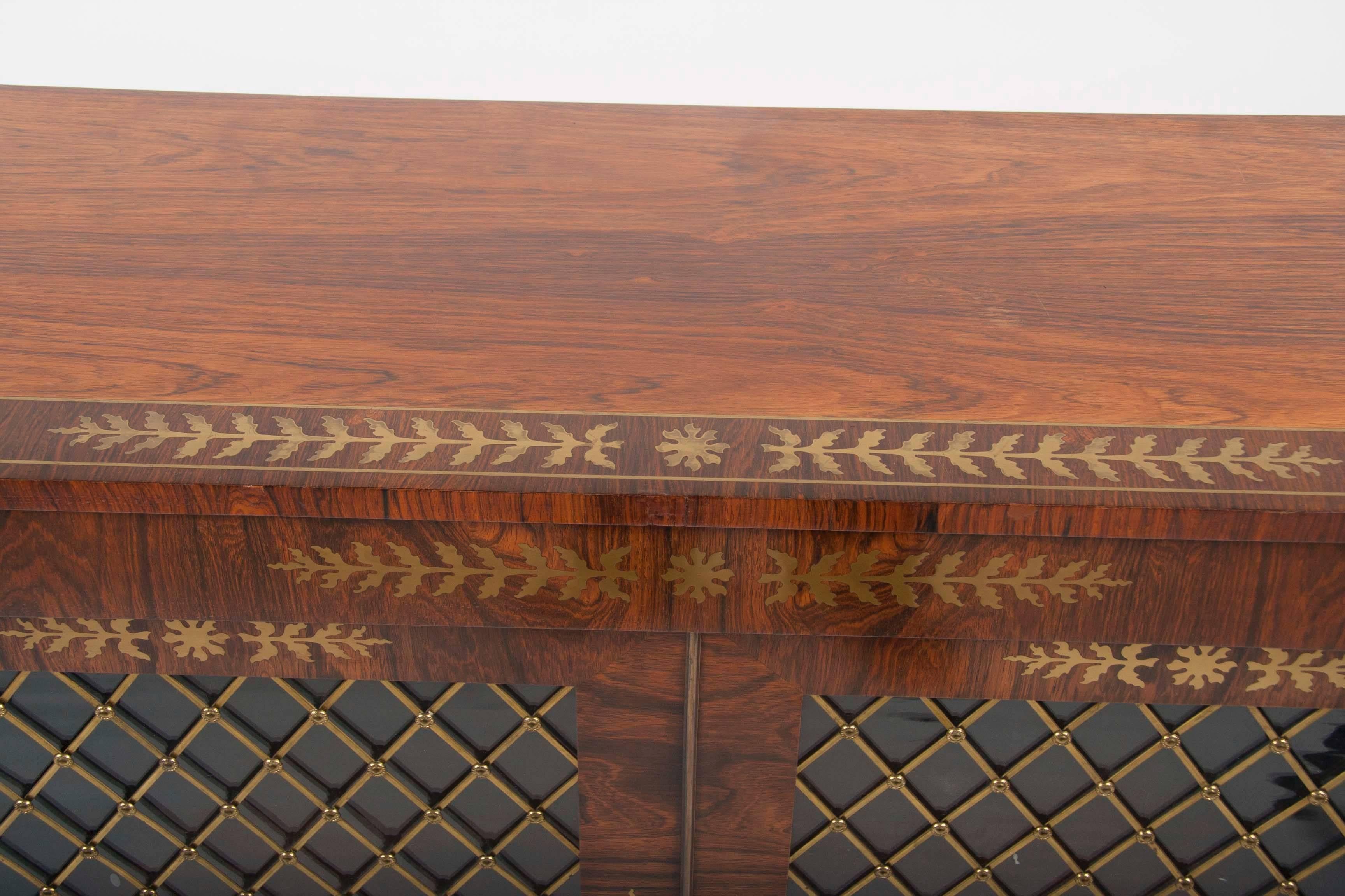 Regency Rosewood Credenza with Brass Inlay 4