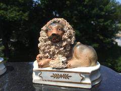 Pair of Stafforshire Figures of Lion and Lamb by Shelton