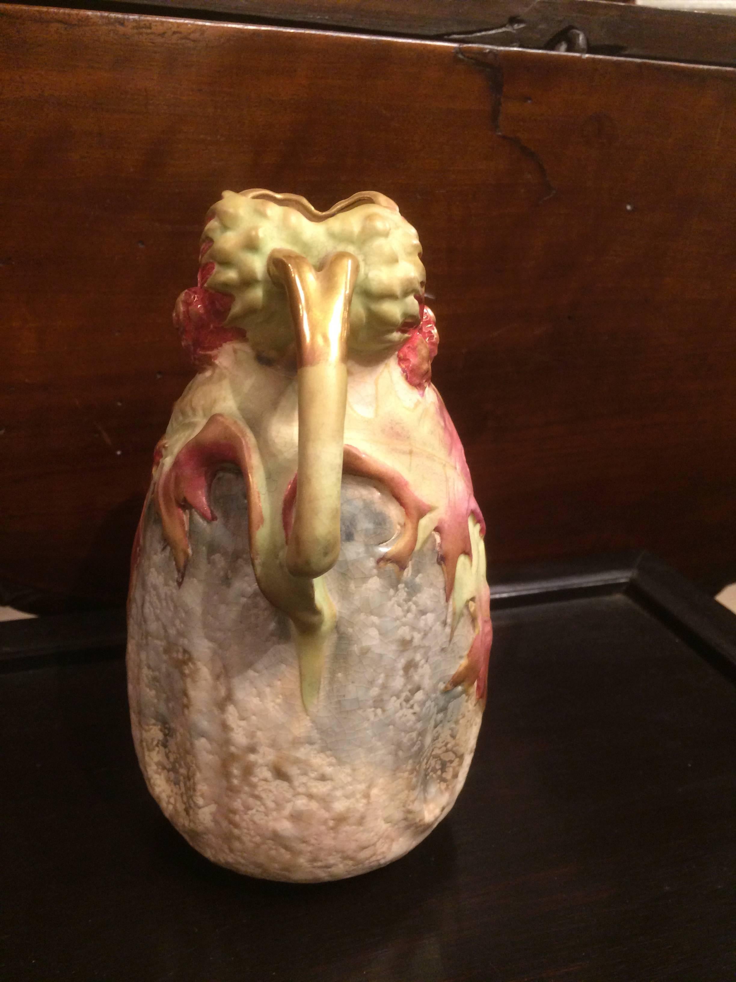 Pair of Austrian Amphora Thistle Vases In Good Condition In Stamford, CT