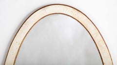 18th Century Swedish Neoclassical Painted and Gilt Oval Mirror