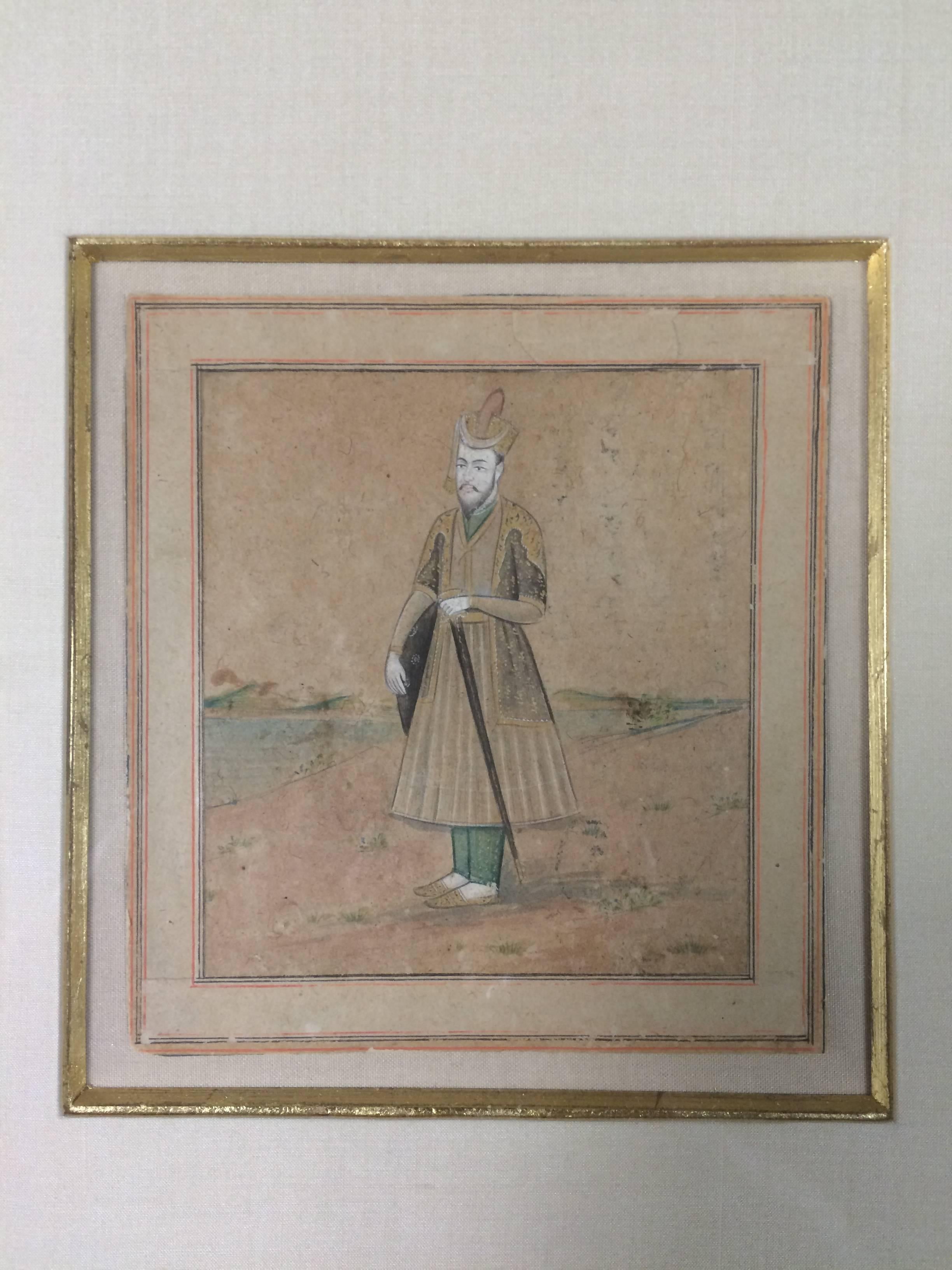 Anglo-Indian Anglo Indian Watercolor of a Mughal Nobleman