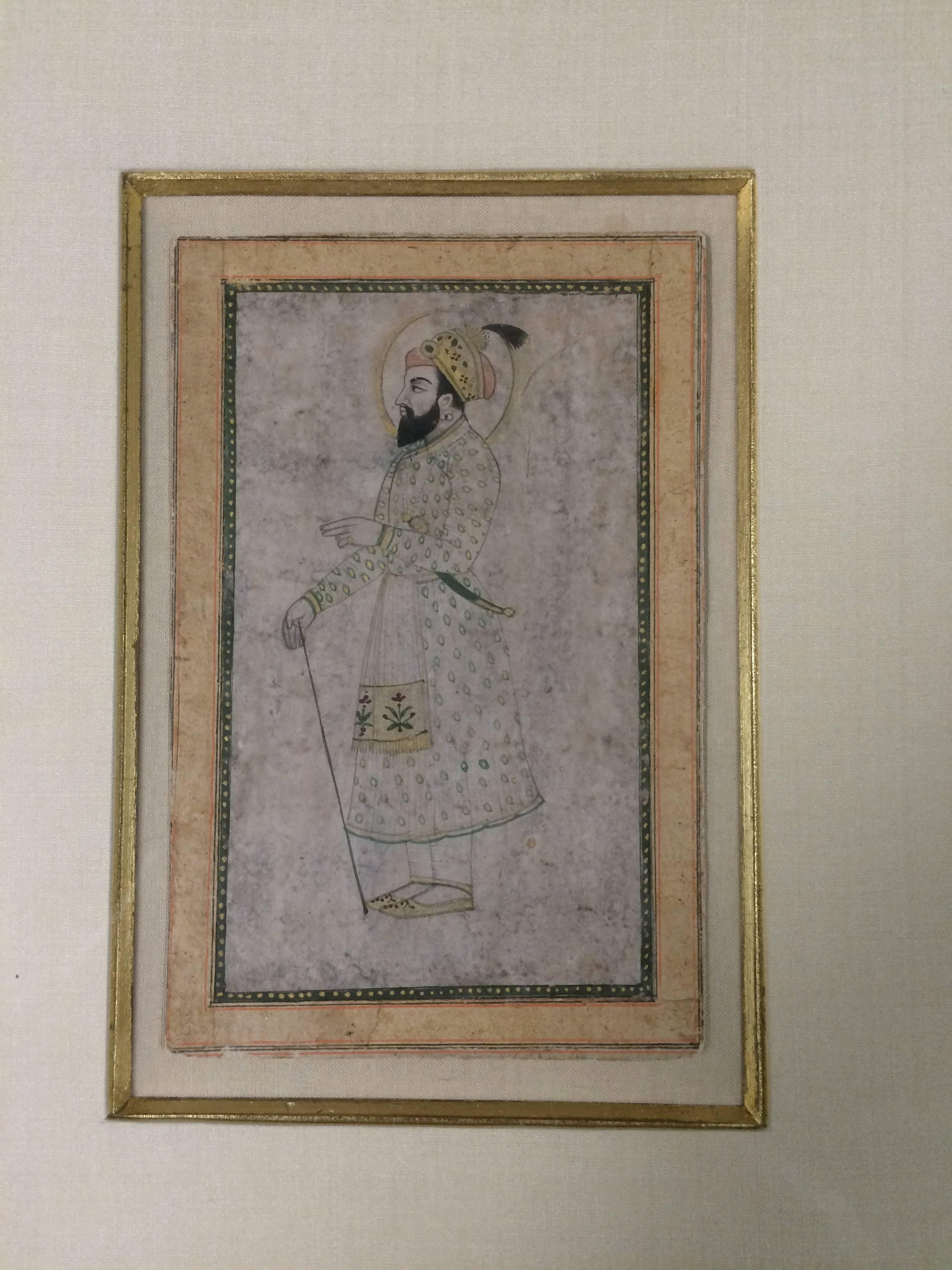 19th Century Indian Watercolor of a Mughal Prince 1