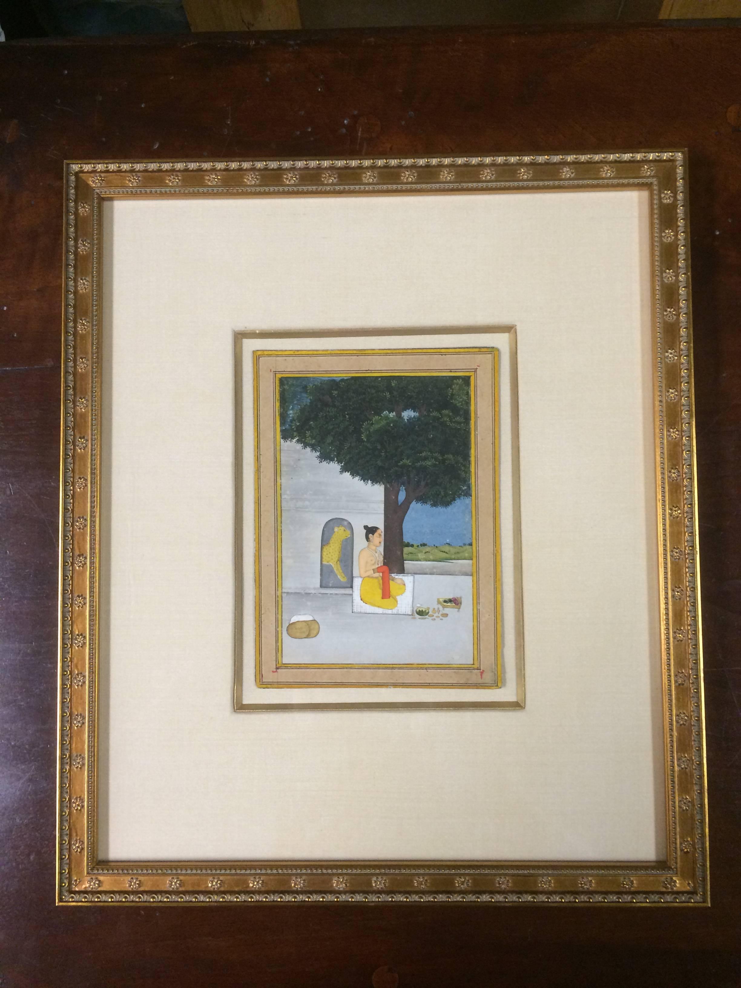 Indian Watercolor From a Ragamala Series In Excellent Condition In Stamford, CT