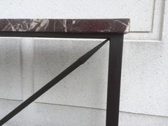 Pair of Marble-Topped Steel Console Tables