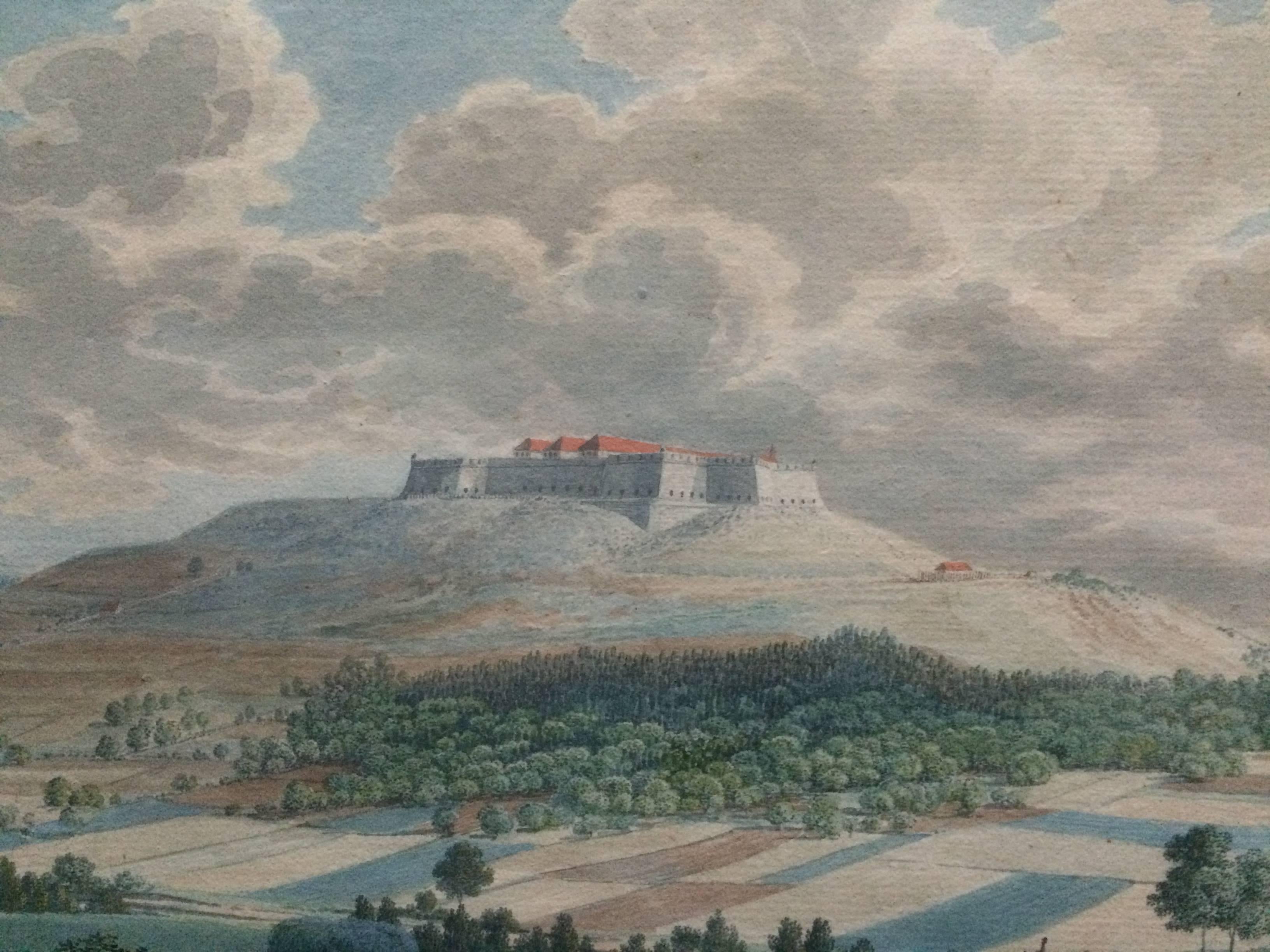 18th Century German Gouache Landscape with Castle, Nuremberg  In Good Condition In Stamford, CT