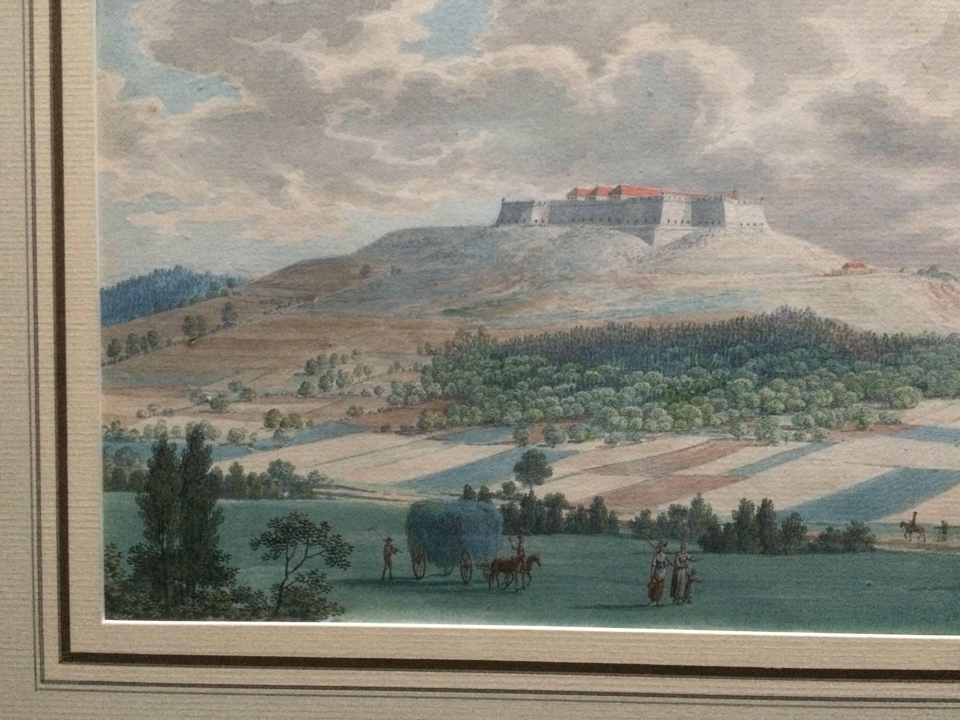 18th Century German Gouache Landscape with Castle, Nuremberg  2