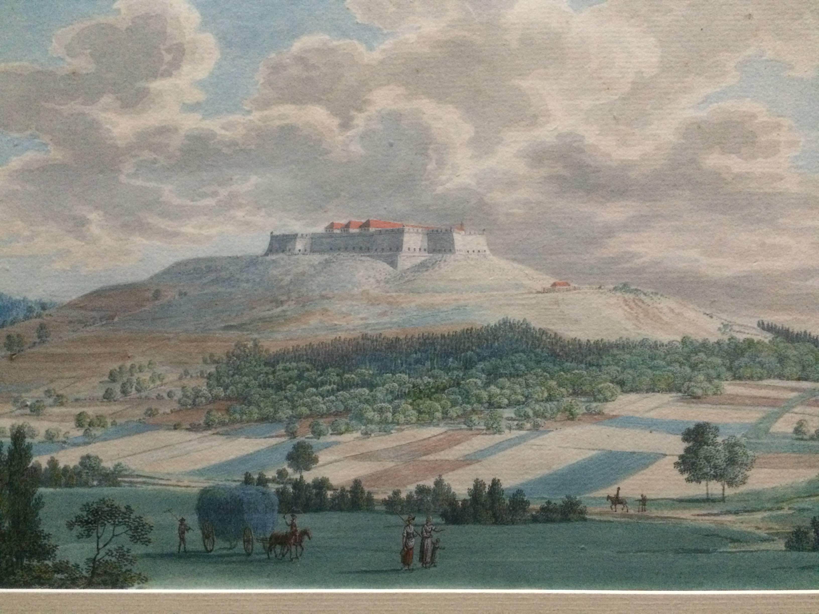 18th Century German Gouache Landscape with Castle, Nuremberg  1