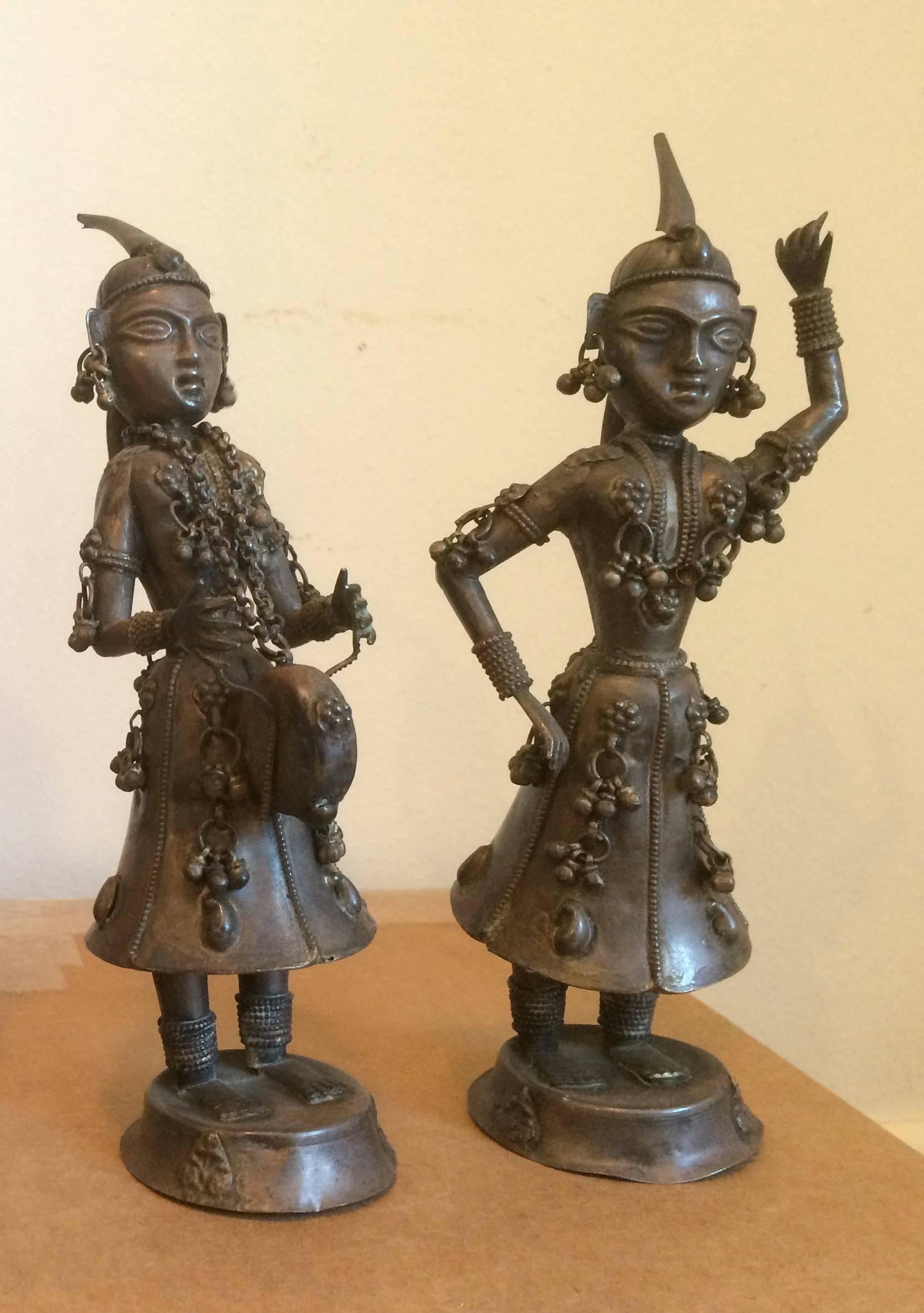 Group of Four Nepalese Silver Musicians 4