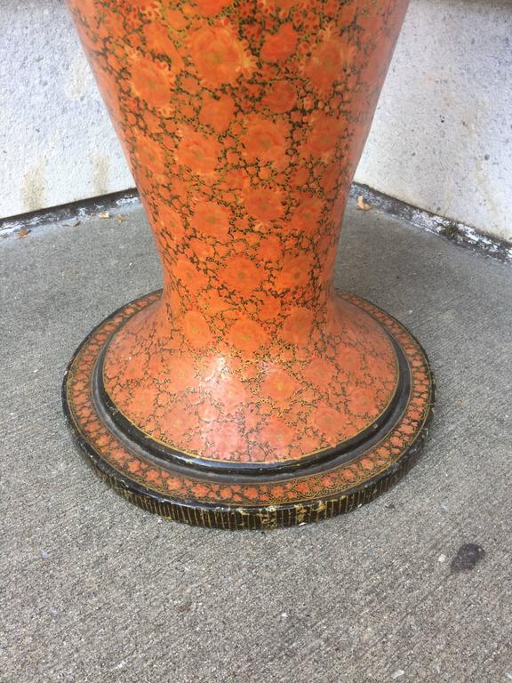 Red Lacquer Papier Mache Urn, Large Scale For Sale at 1stDibs