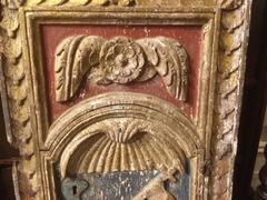 18th Century Italian Painted and Giltwood Tabernacle Door, Agnus Dei