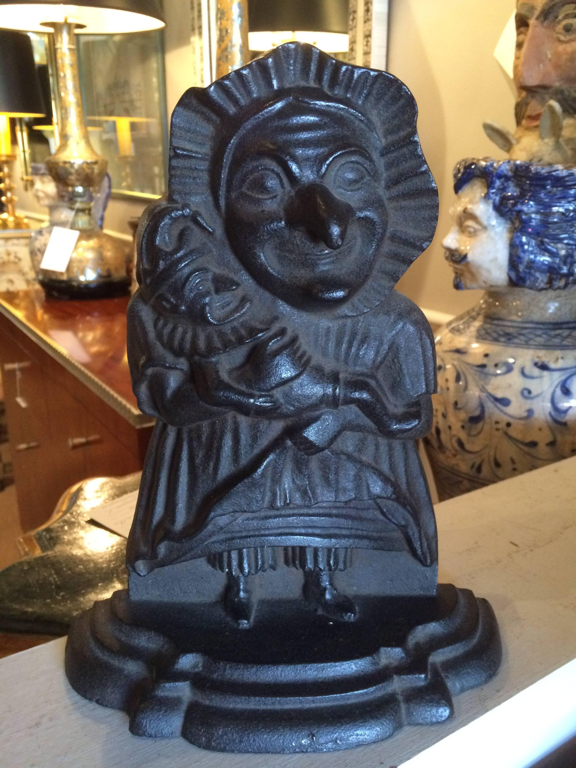 Early 20th Century 'Punch and Judy' Cast Iron Door Stop