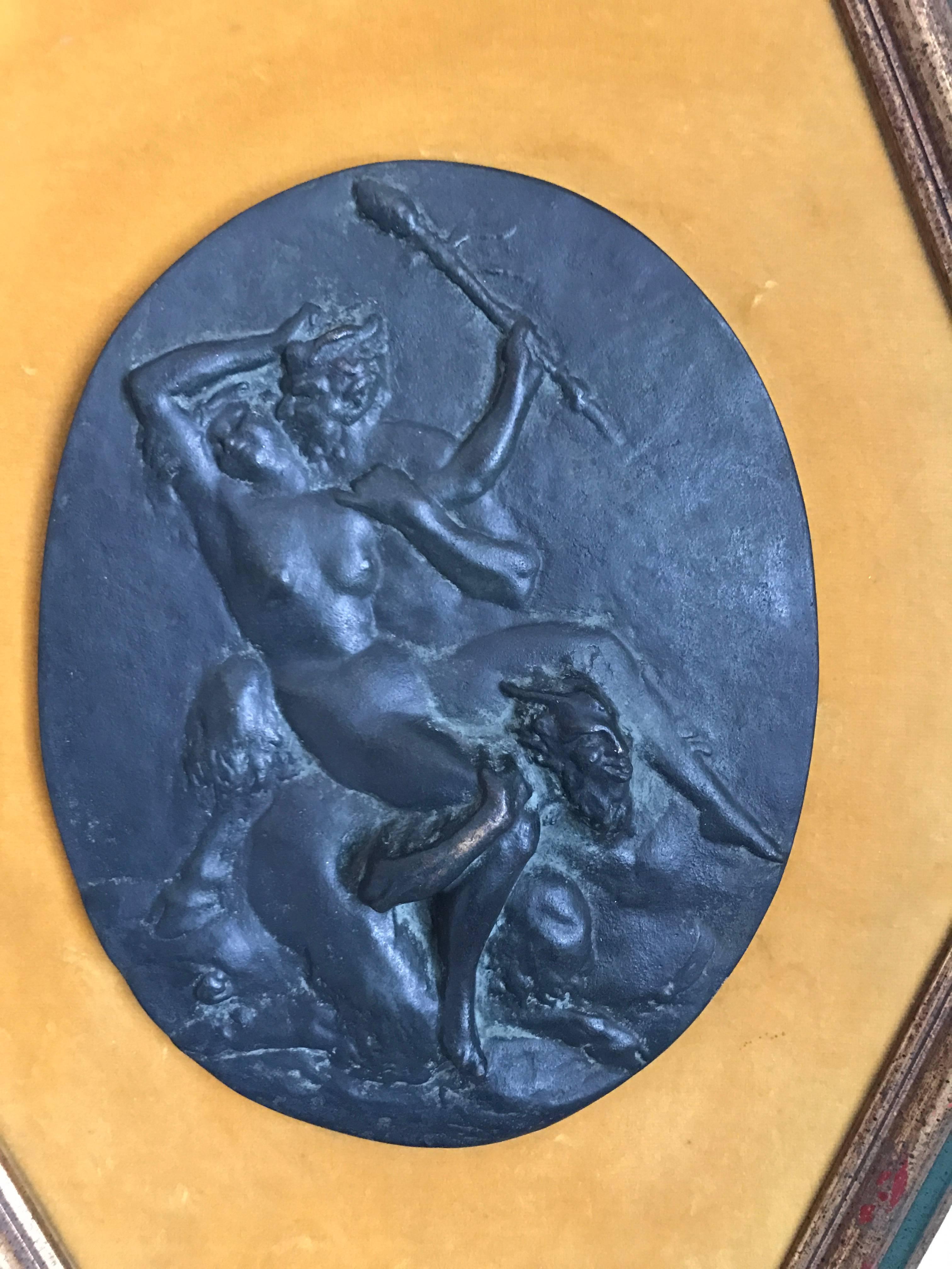 Baroque Austrian Erotic Bronze Plaque of Satyrs and Nymph